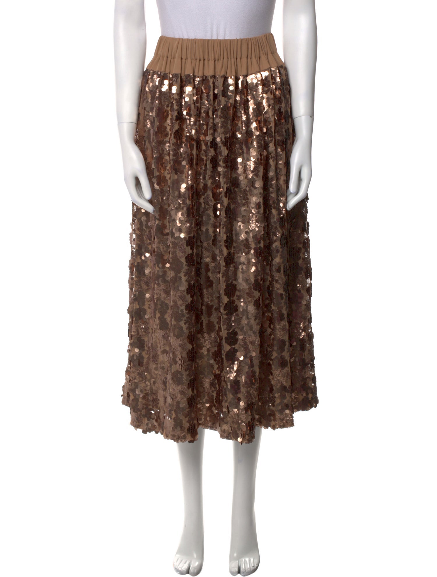 Plein Sud Silk Midi Length Skirt