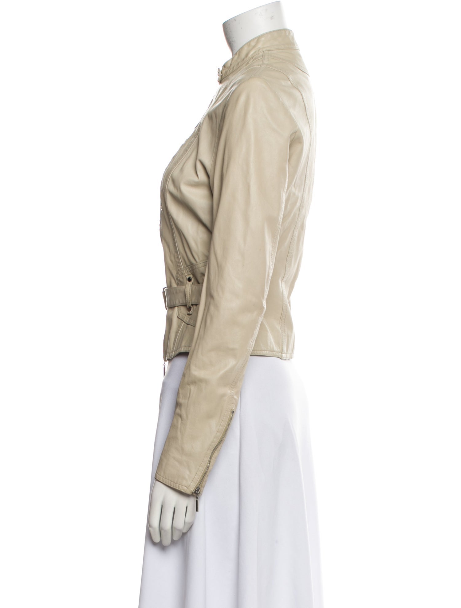 Plein Sud Vintage Lamb Leather Biker Jacket