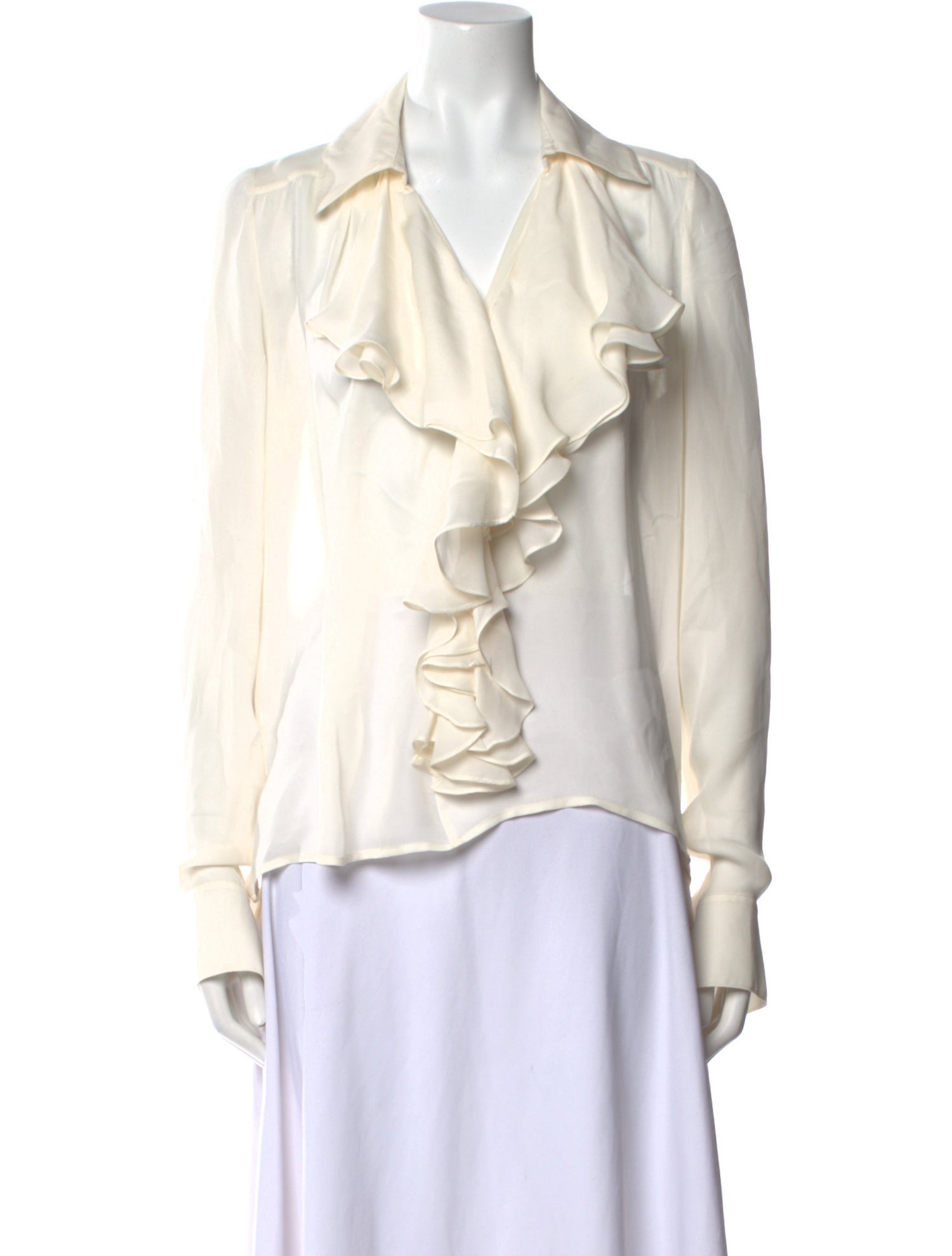 Plein Sud Silk V-Neck Blouse