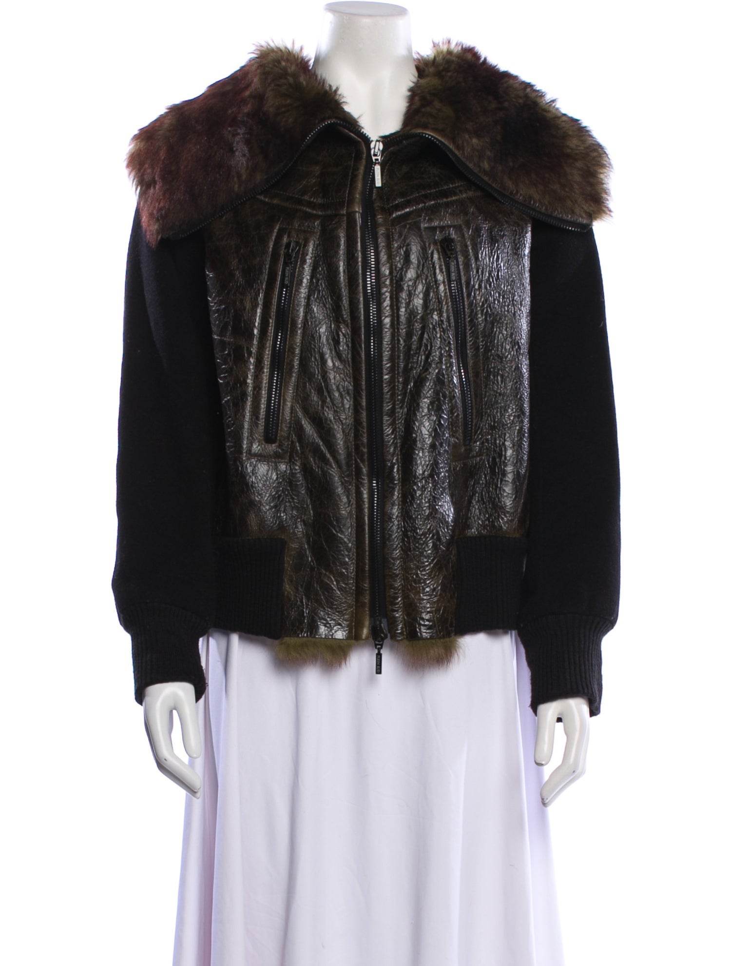 Plein Sud Jeanius Vintage 2008 Fur Jacket
