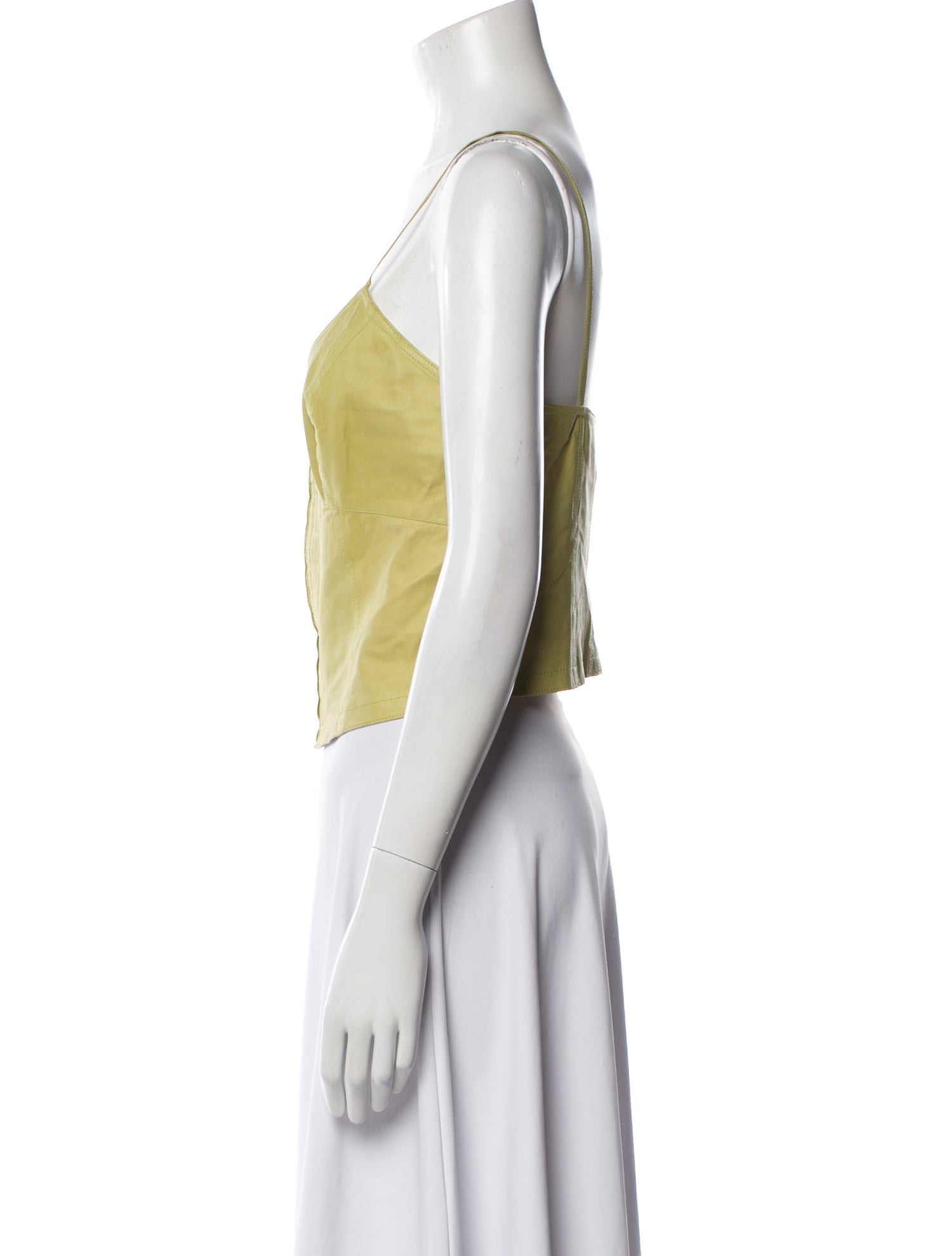 Plein Sud Leather V-Neck Crop Top