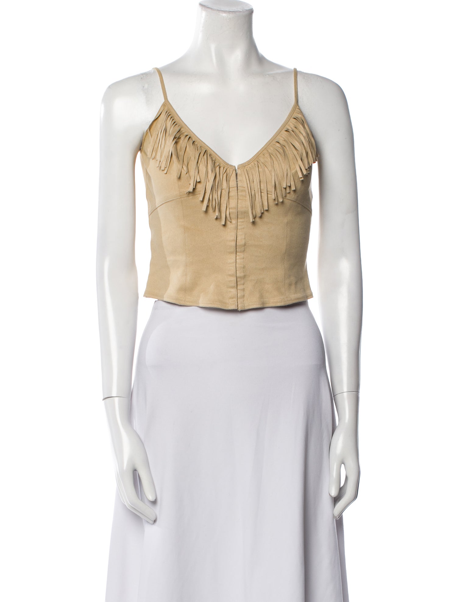 Plein Sud V-Neck Sleeveless Crop Top