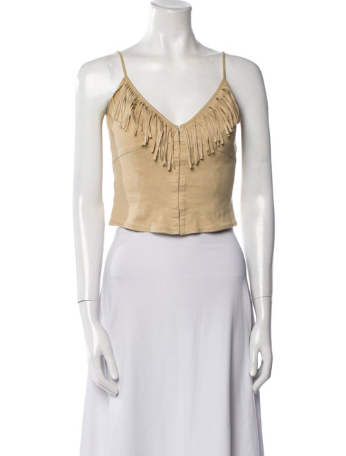 Plein Sud V-Neck Sleeveless Crop Top