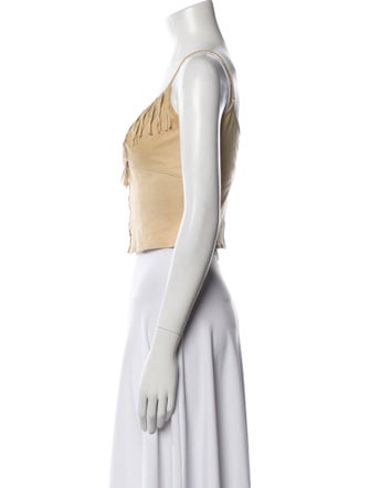 Plein Sud V-Neck Sleeveless Crop Top