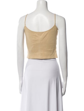 Plein Sud V-Neck Sleeveless Crop Top