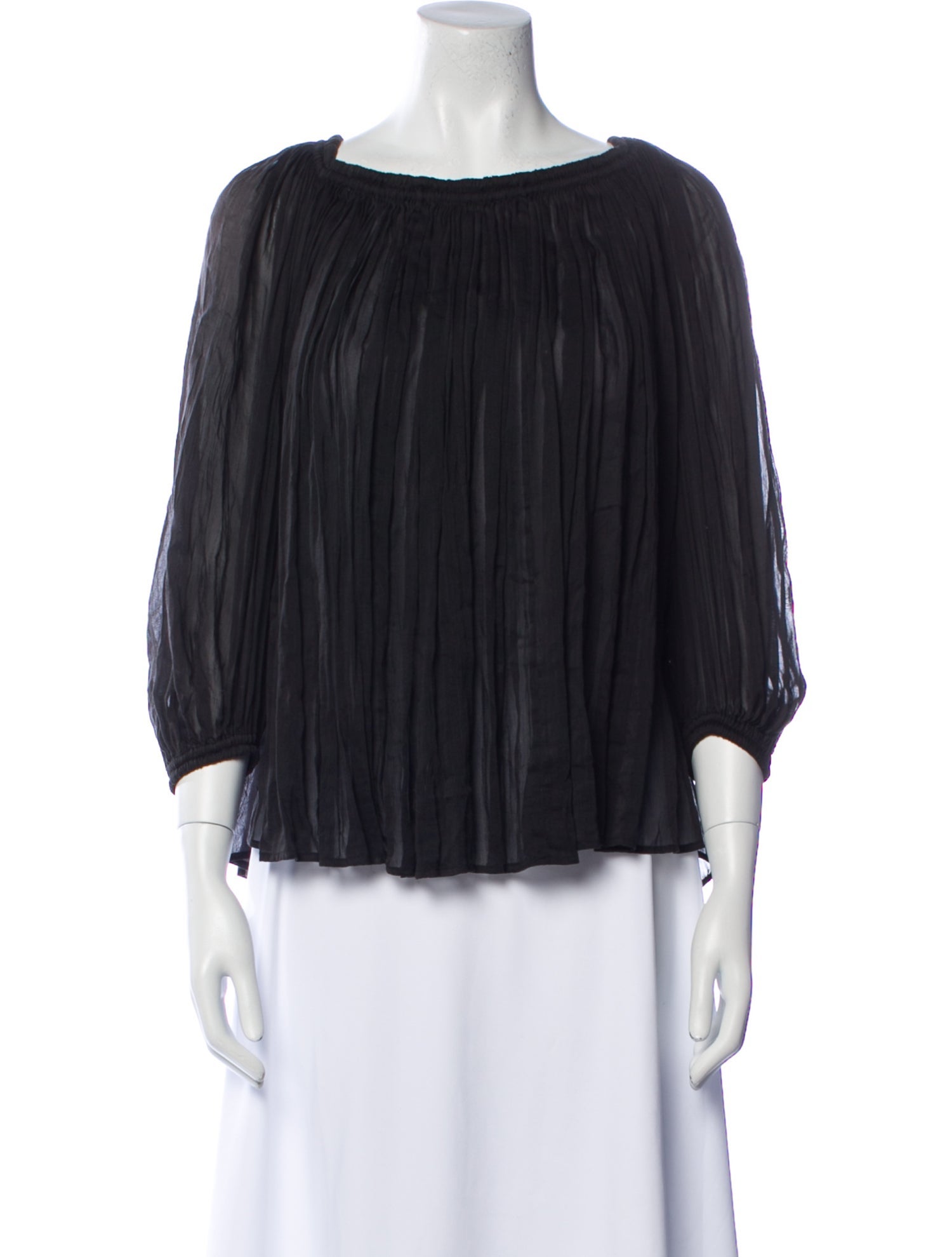 Plein Sud Scoop Neck Three-Quarter Sleeve Blouse