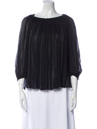 Plein Sud Scoop Neck Three-Quarter Sleeve Blouse