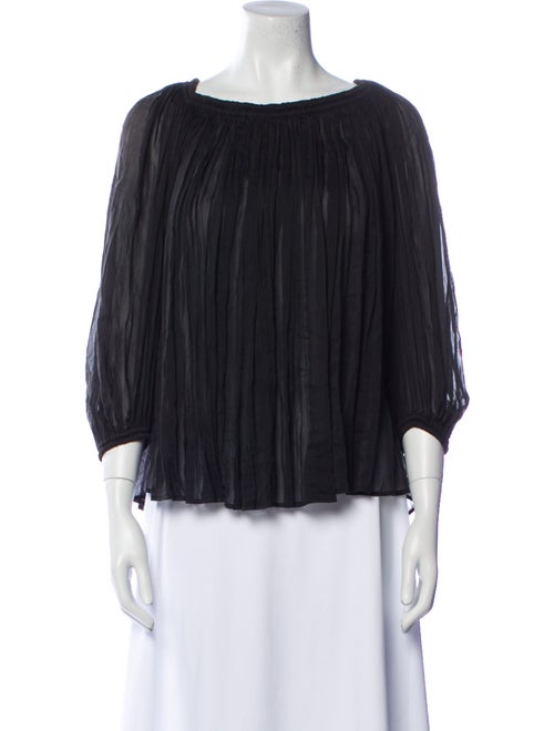 Plein Sud Scoop Neck Three-Quarter Sleeve Blouse