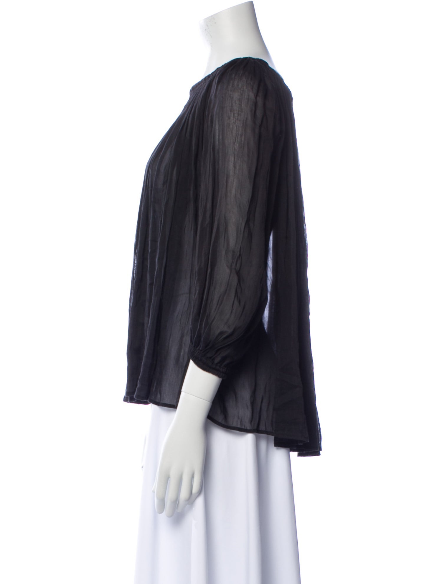 Plein Sud Scoop Neck Three-Quarter Sleeve Blouse