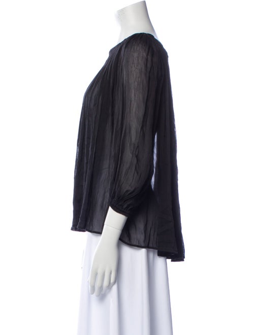 Plein Sud Scoop Neck Three-Quarter Sleeve Blouse