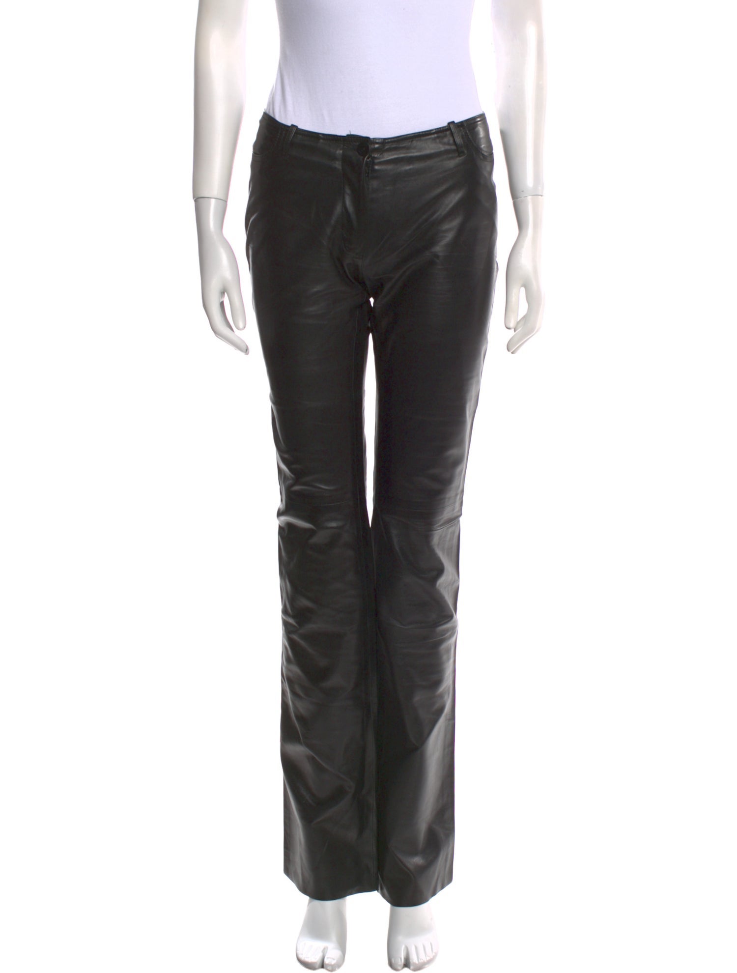 Plein Sud Leather Straight Leg Pants