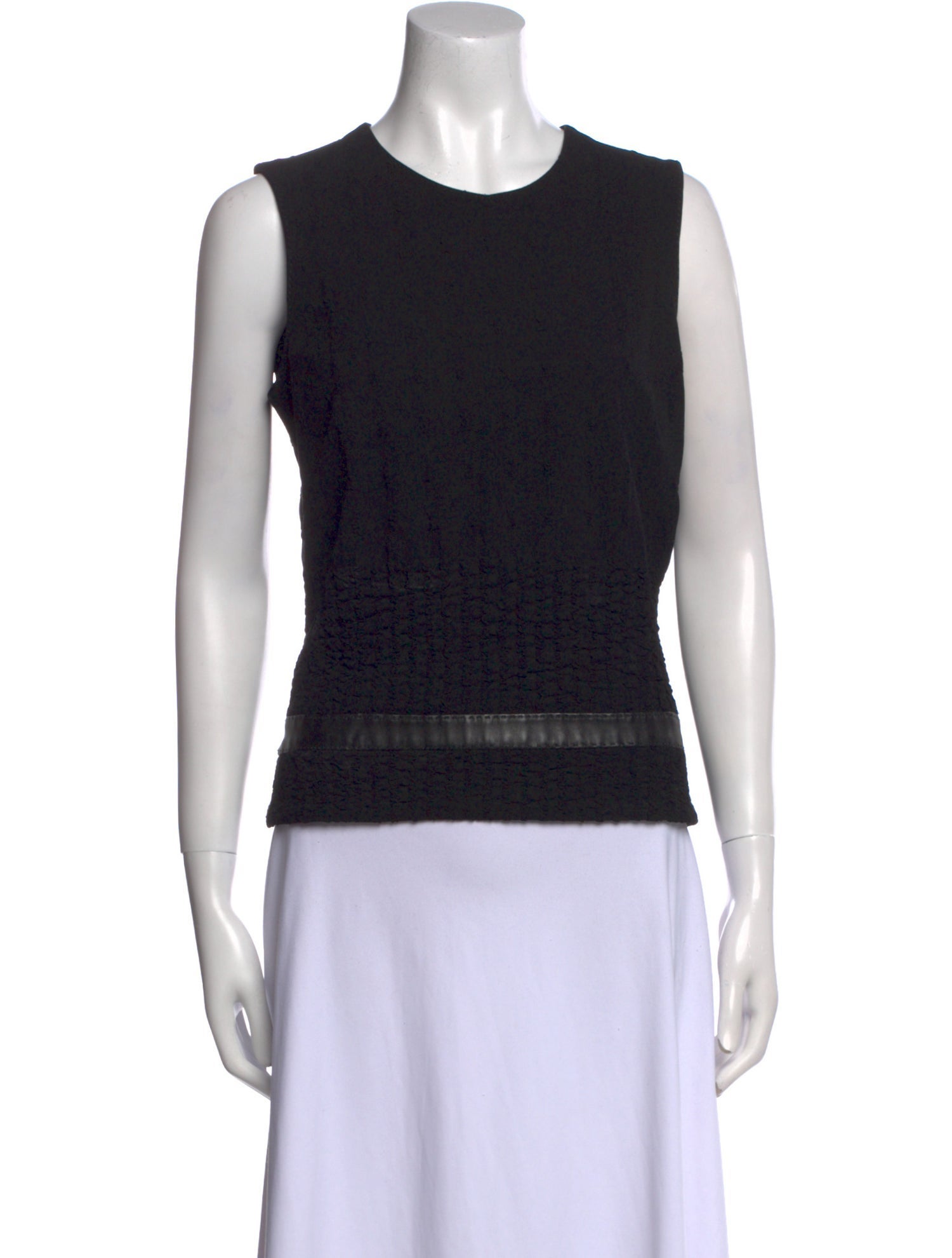 Plein Sud Leather Crew Neck Top