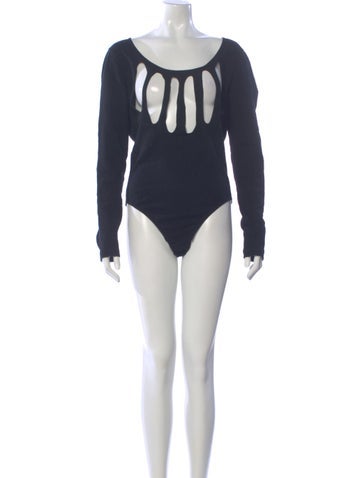 Pre-owned Plein Sud Wool Scoop Neck Bodysuit In Blue