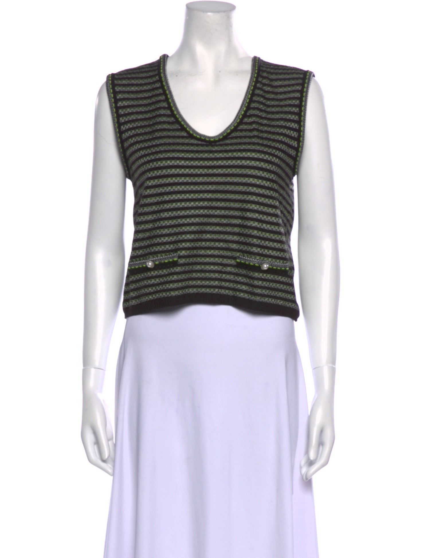 Paola Bernardi Striped V-Neck Sweater w/ Tags