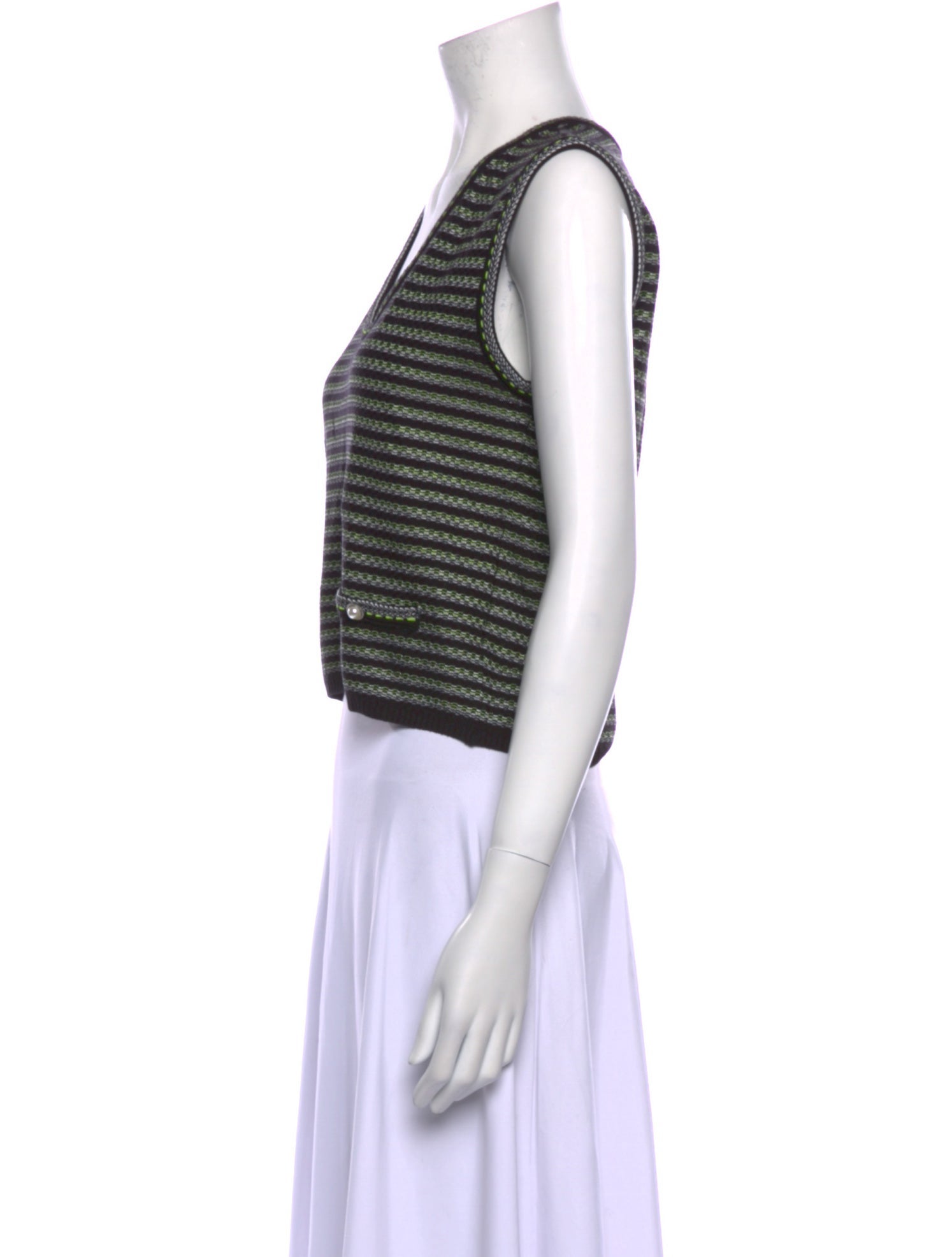 Paola Bernardi Striped V-Neck Sweater w/ Tags