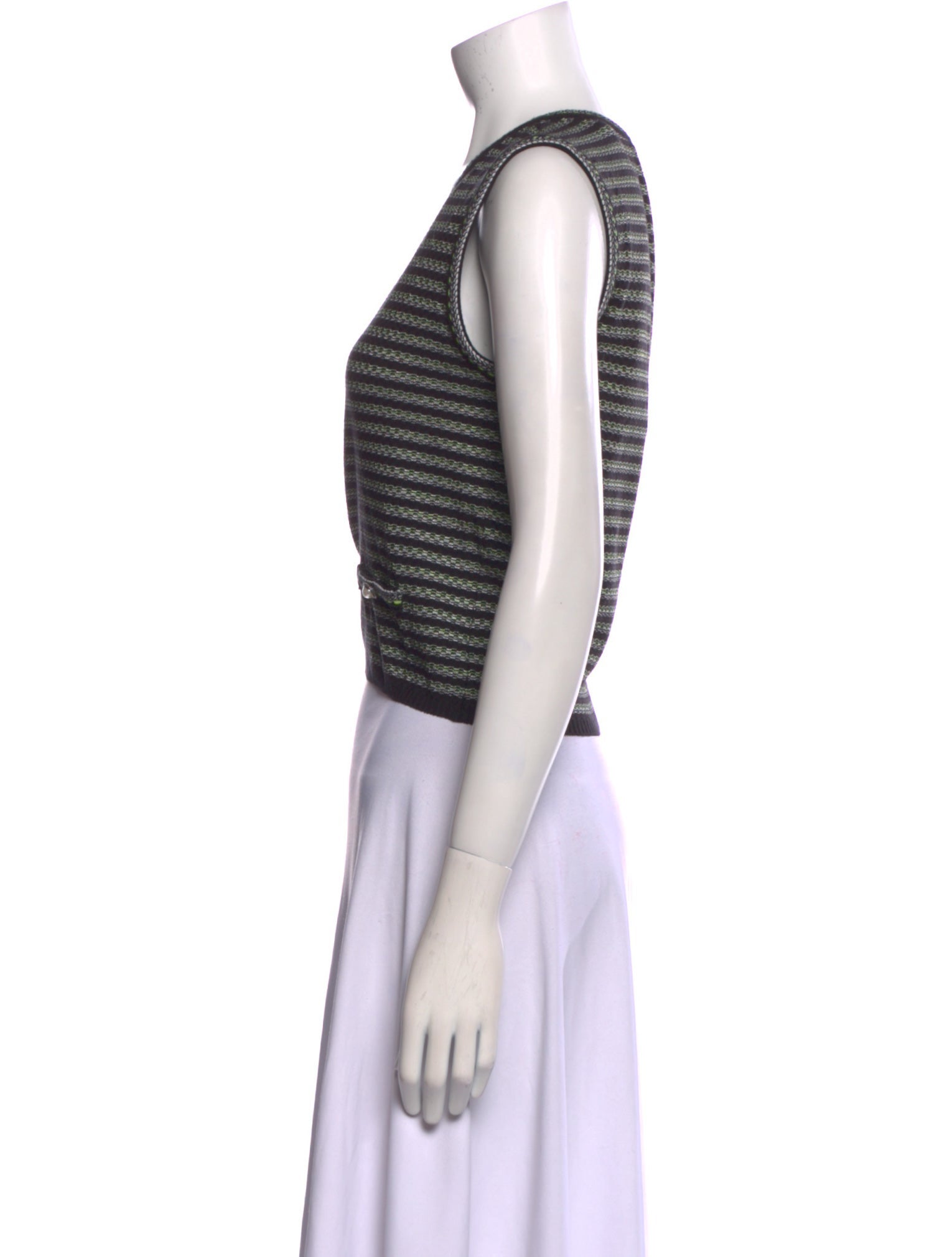 Paola Bernardi Striped Scoop Neck Crop Top w/ Tags