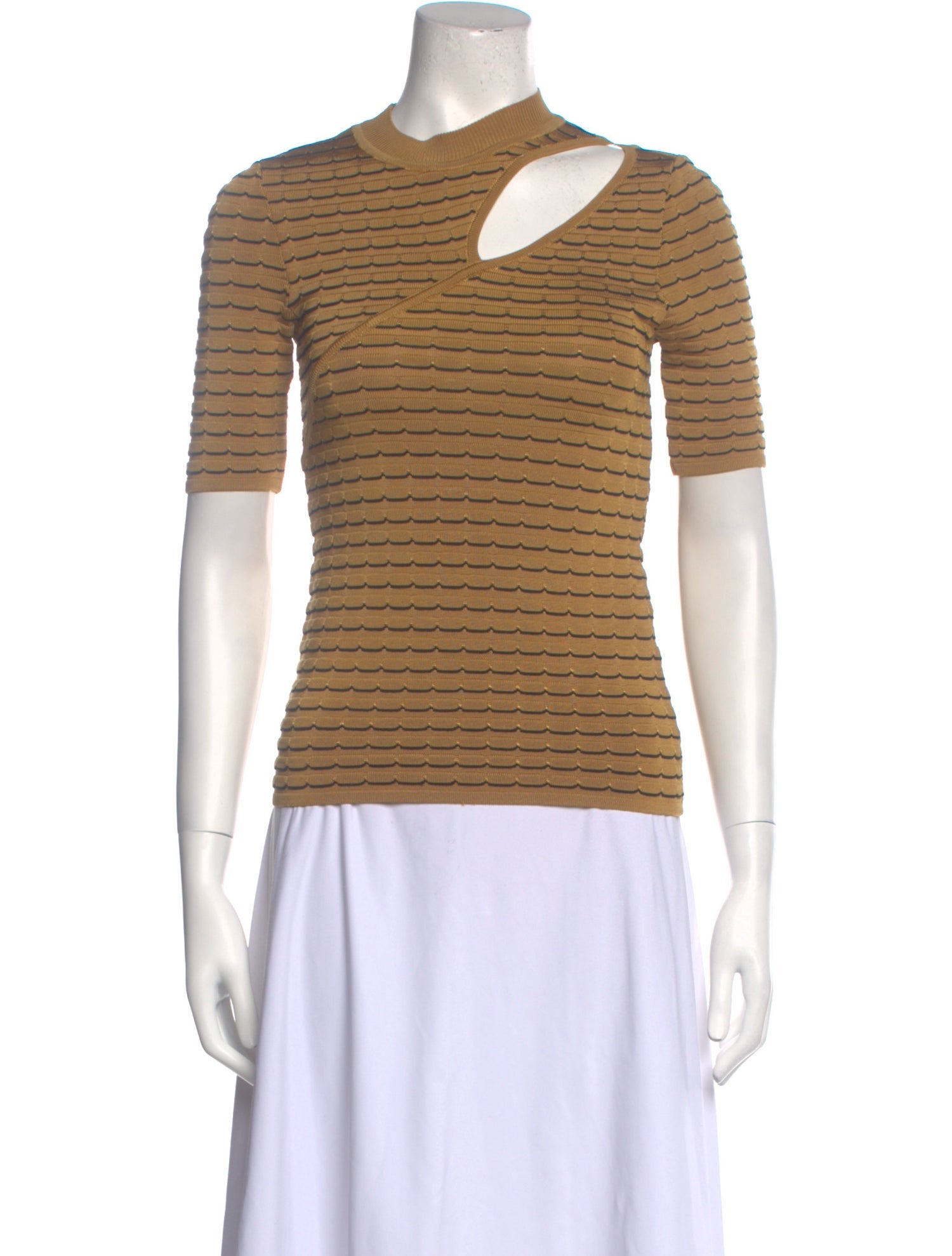 Paola Bernardi Striped V-Neck Polo