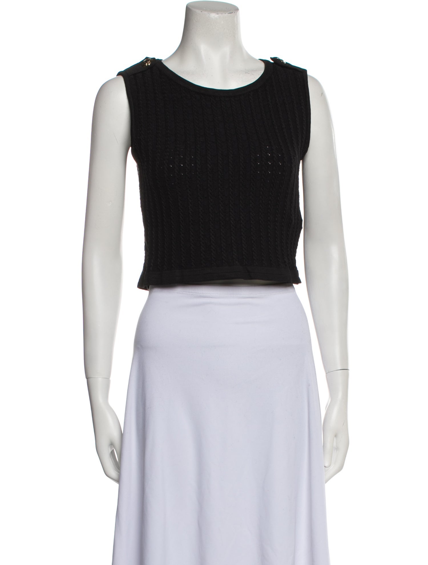Paola Bernardi Scoop Neck Sleeveless Crop Top