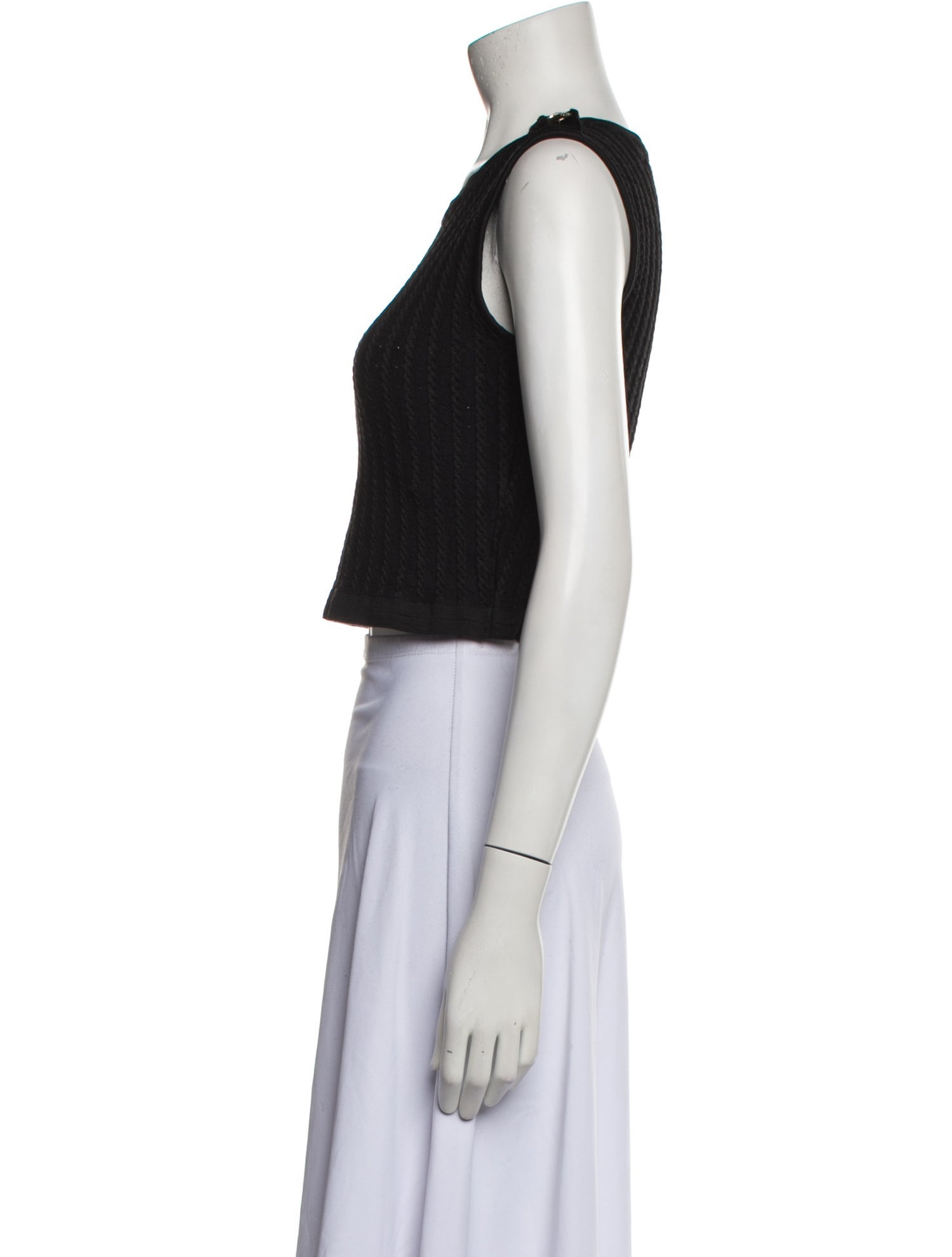 Paola Bernardi Scoop Neck Sleeveless Crop Top