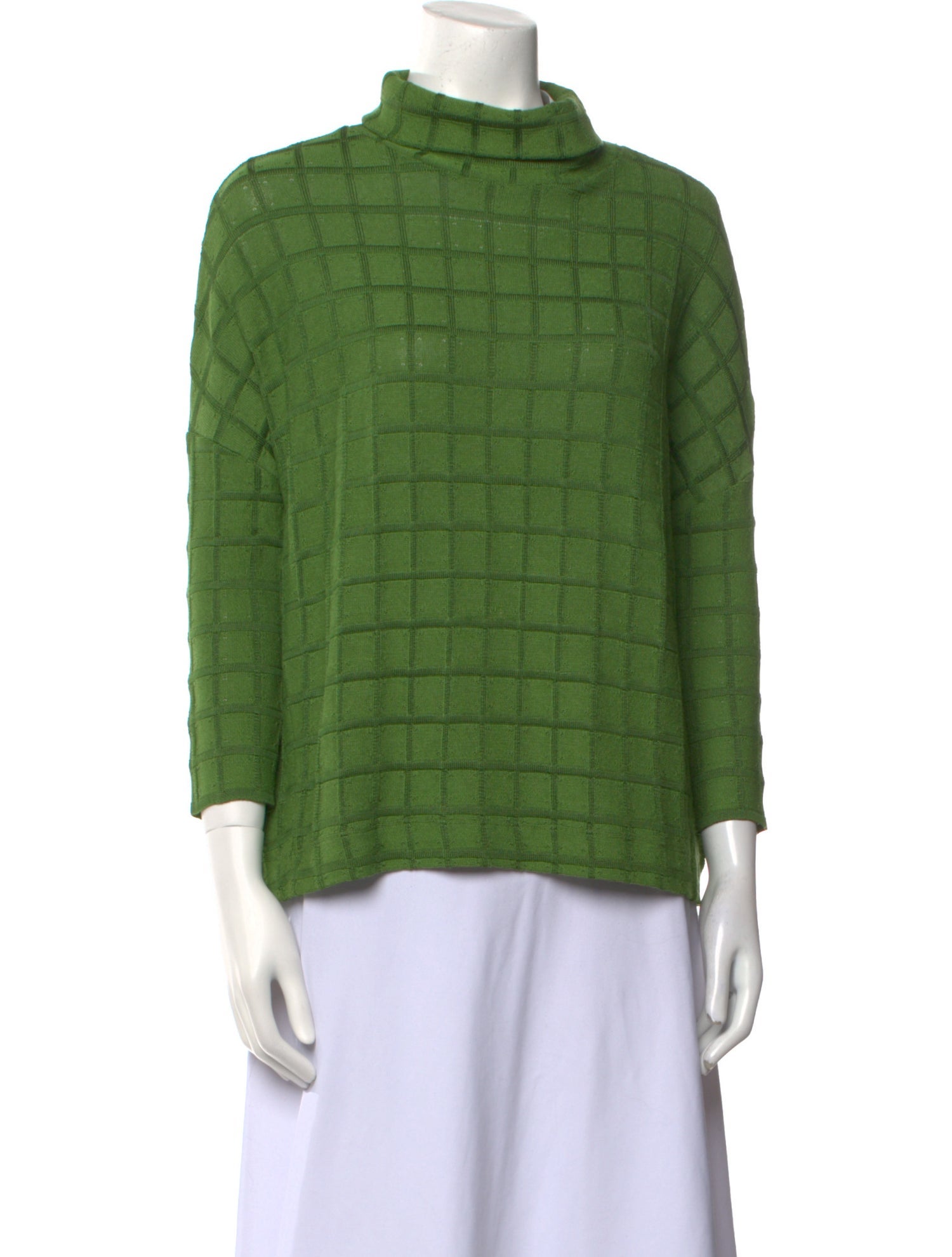 Paola Bernardi Plaid Print Turtleneck Sweater
