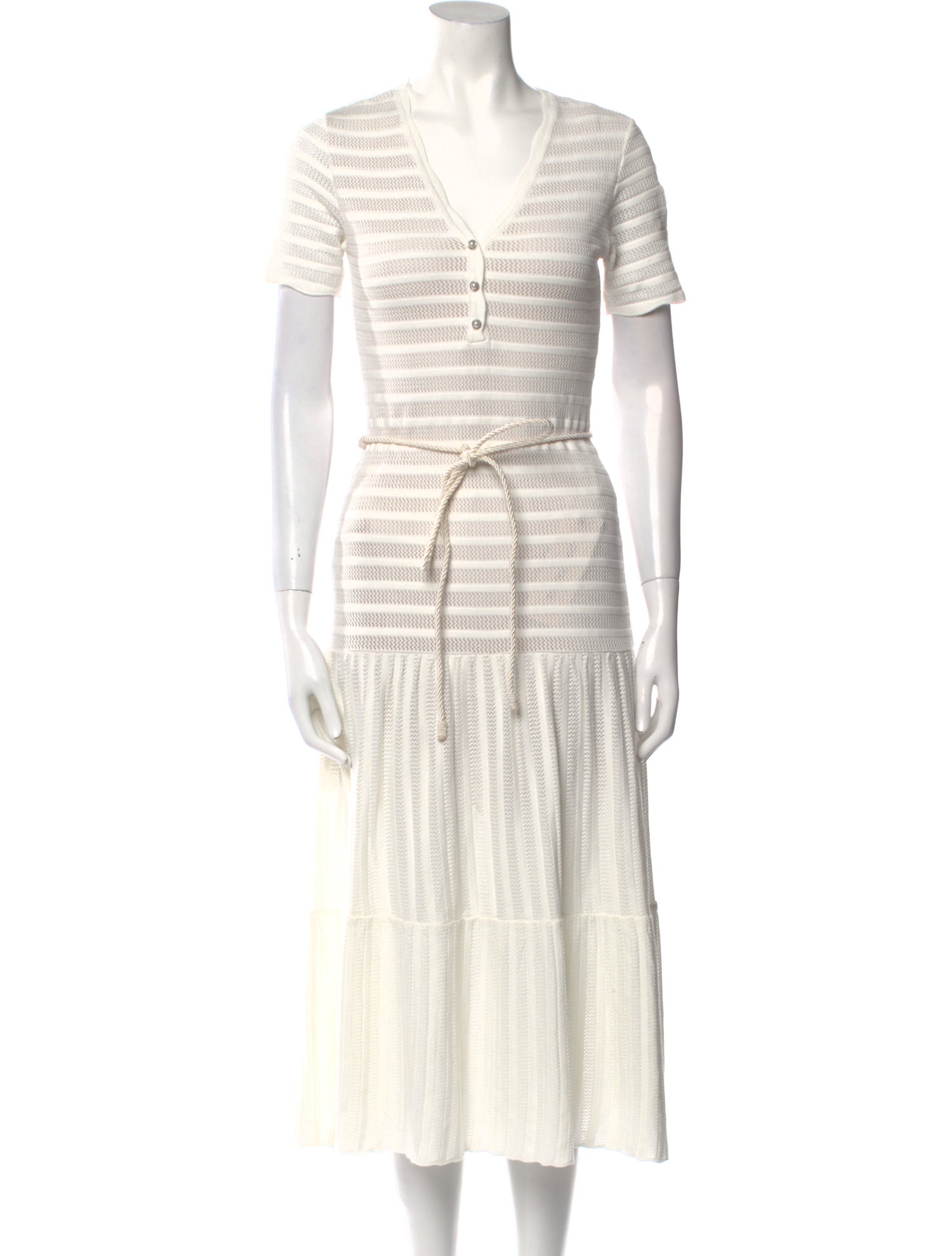 Paola Bernardi V-Neck Midi Length Dress