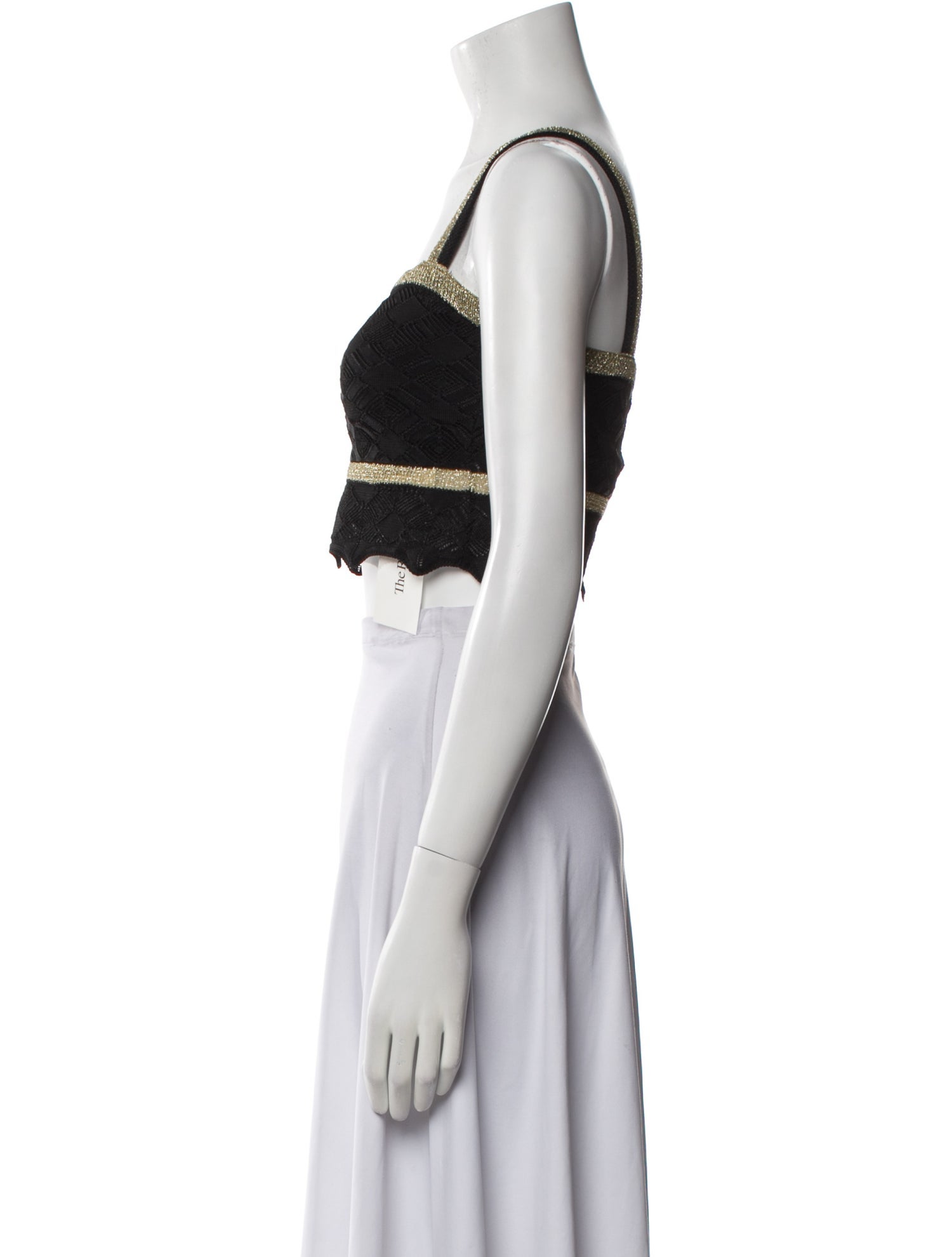 Paola Bernardi Square Neckline Sleeveless Crop Top