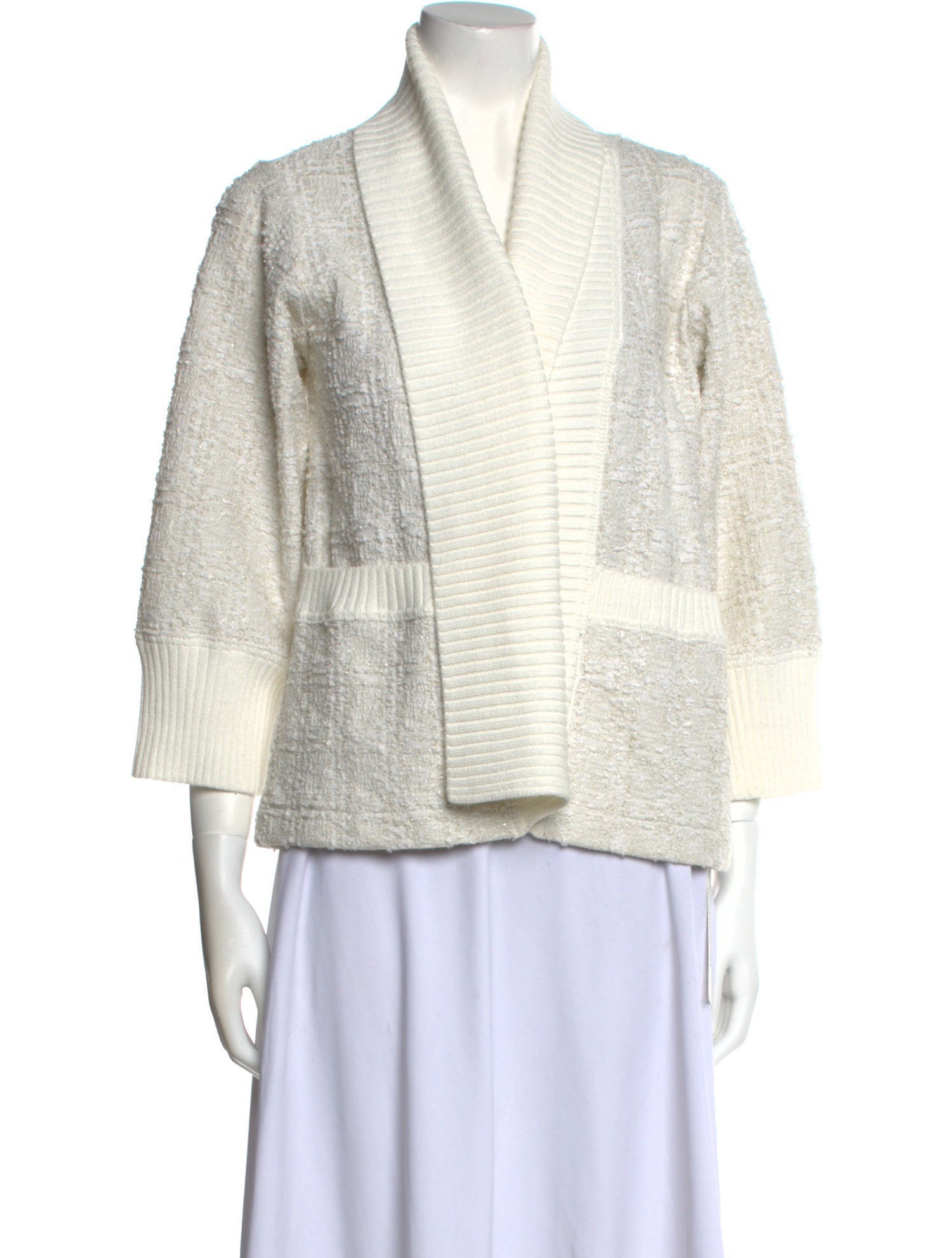 Paola Bernardi Wool Open Front Sweater