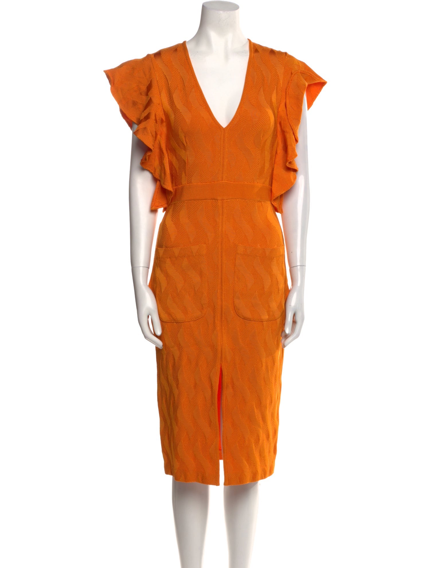 Paola Bernardi V-Neck Midi Length Dress