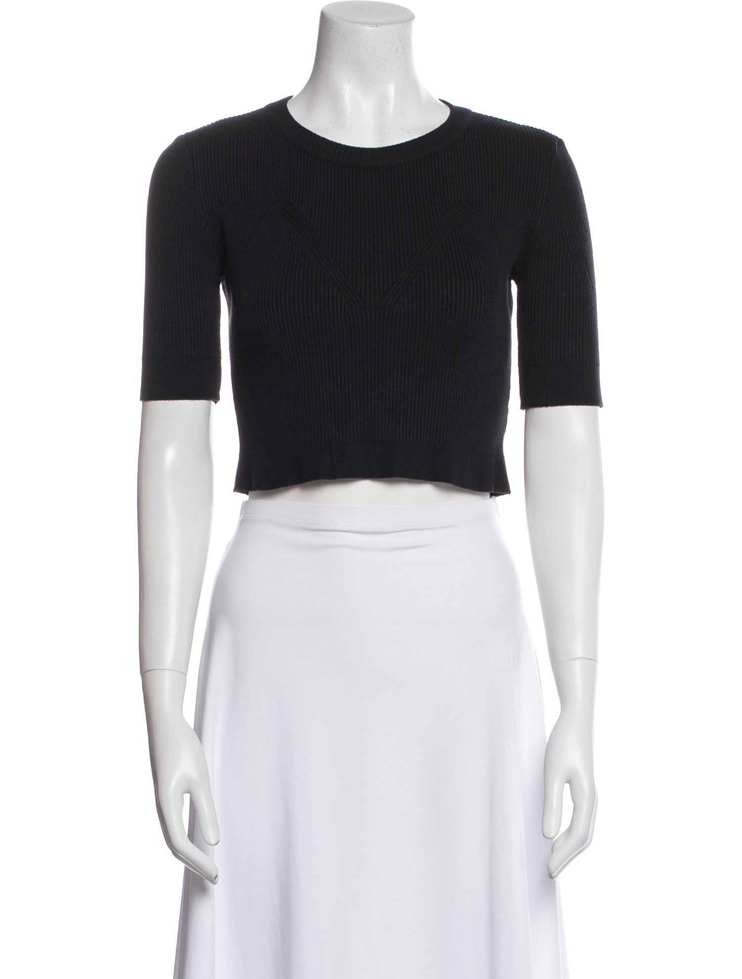 Paola Bernardi Crew Neck Short Sleeve Crop Top