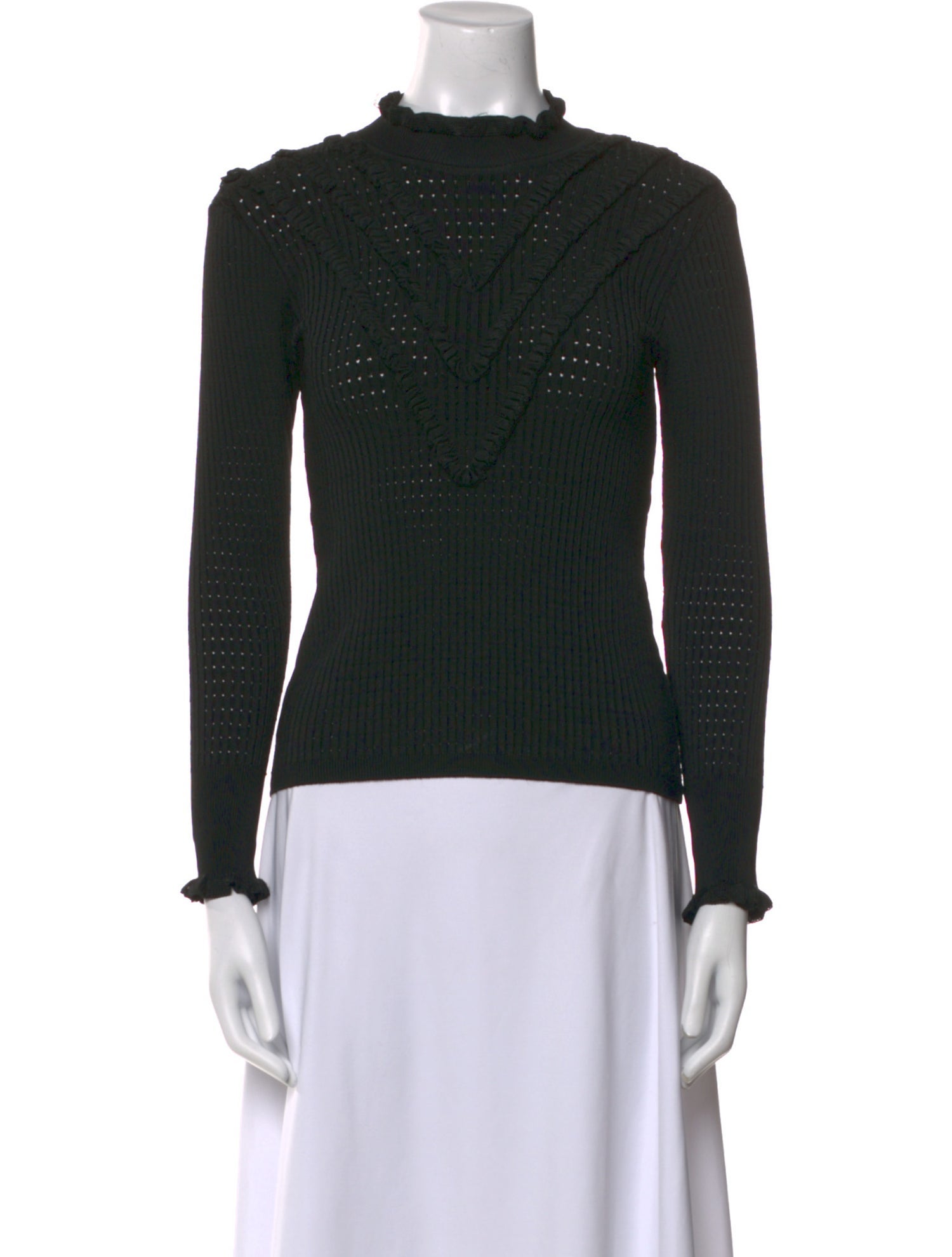 Paola Bernardi Mock Neck Long Sleeve Top