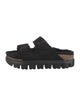 Papillio x Birkenstock Suede Faux Fur Trim Slides