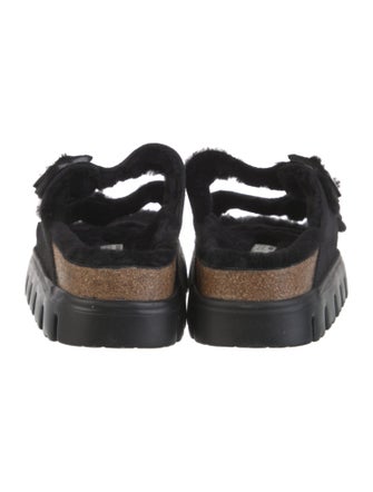 Papillio x Birkenstock Suede Faux Fur Trim Slides