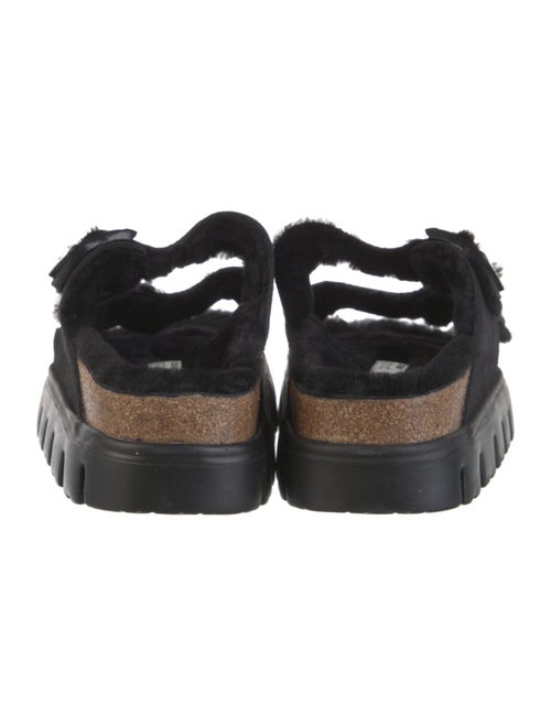 Papillio x Birkenstock Suede Faux Fur Trim Slides