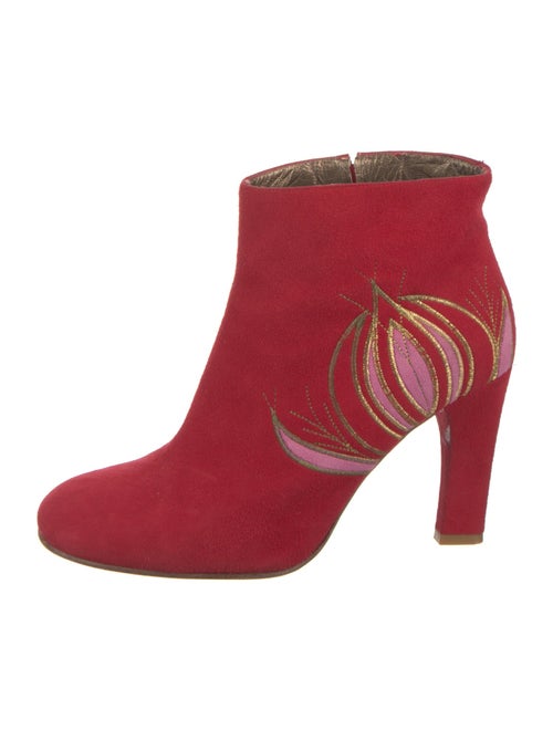 Patricia Blanchet Suede Floral Print Boots