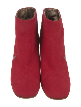 Patricia Blanchet Suede Floral Print Boots