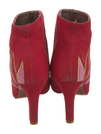 Patricia Blanchet Suede Floral Print Boots