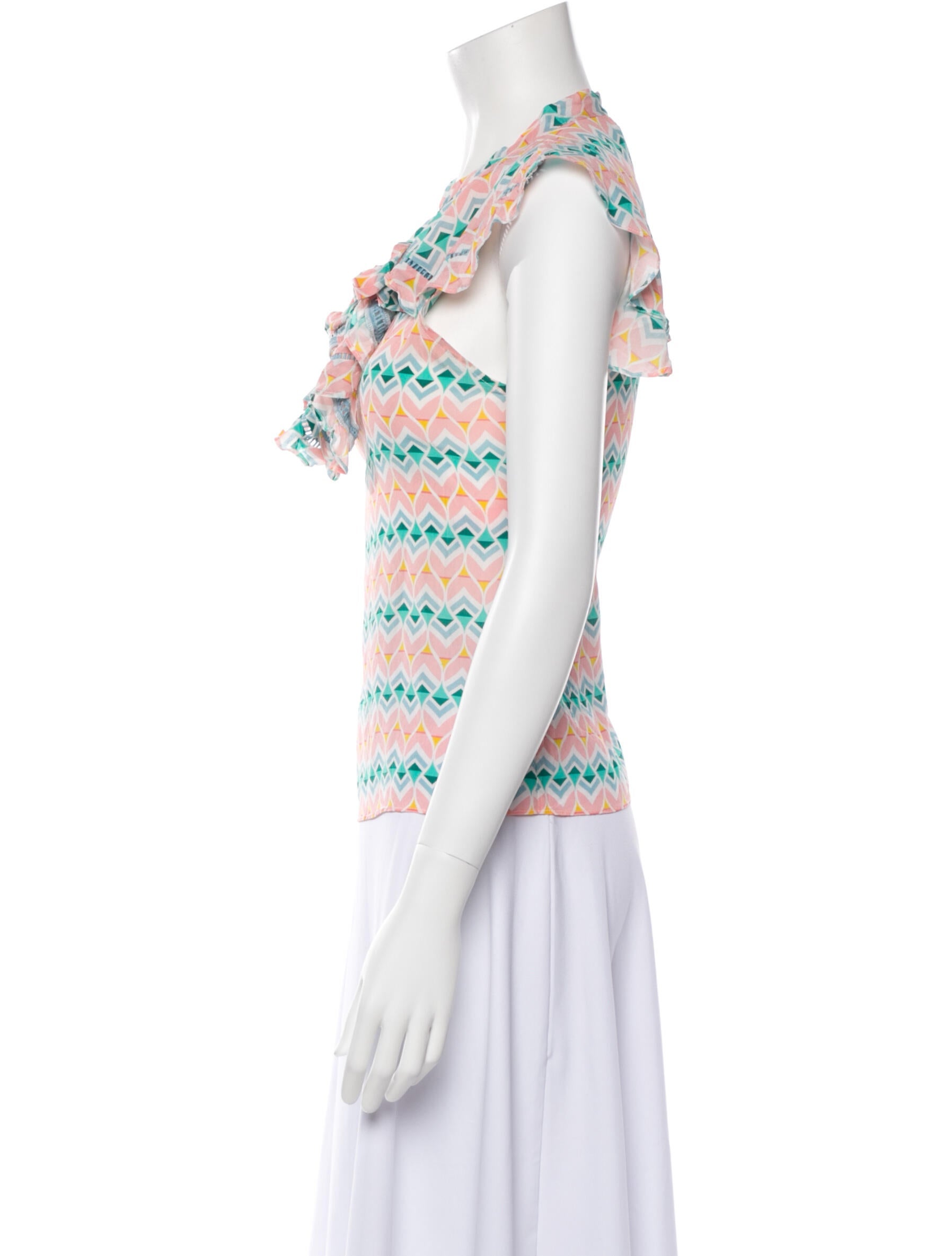 Paloma Blue Printed V-Neck Top