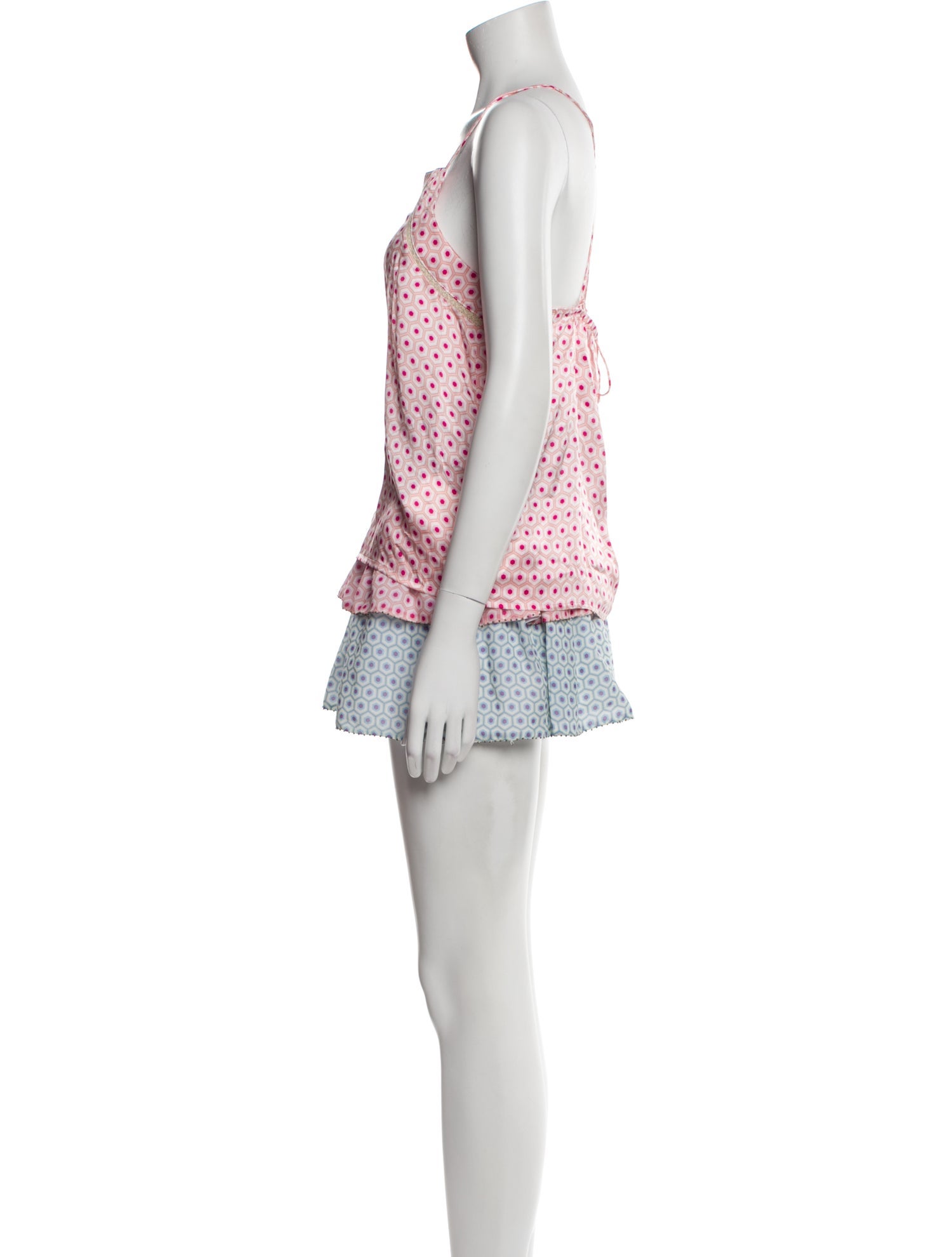 Paloma Blue Silk Printed Pant Set