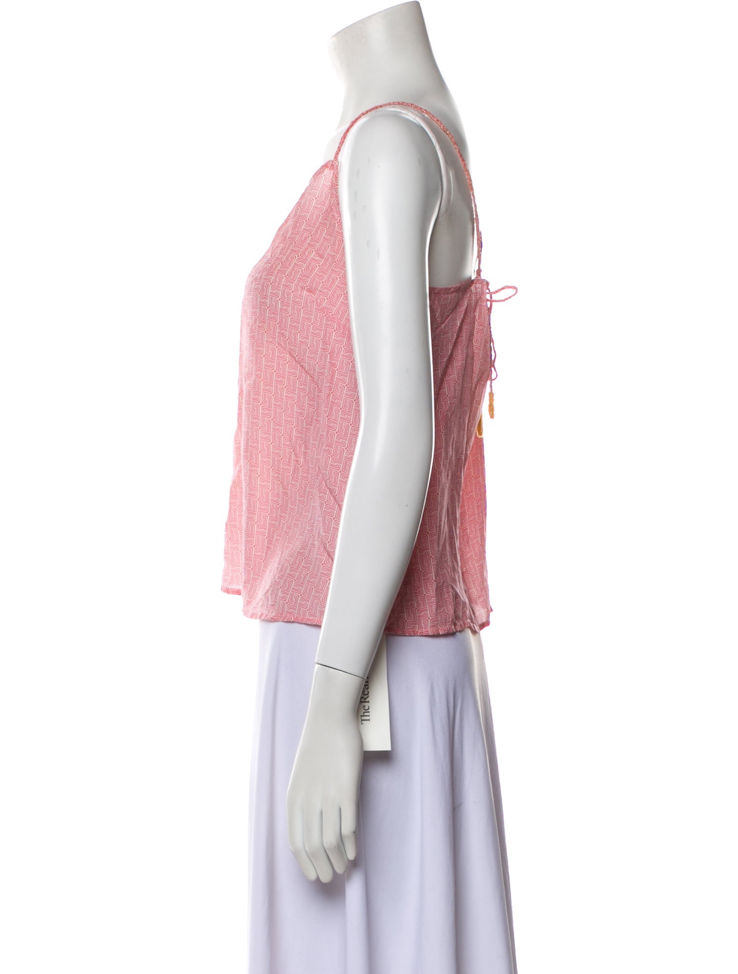 Paloma Blue Silk V-Neck Crop Top