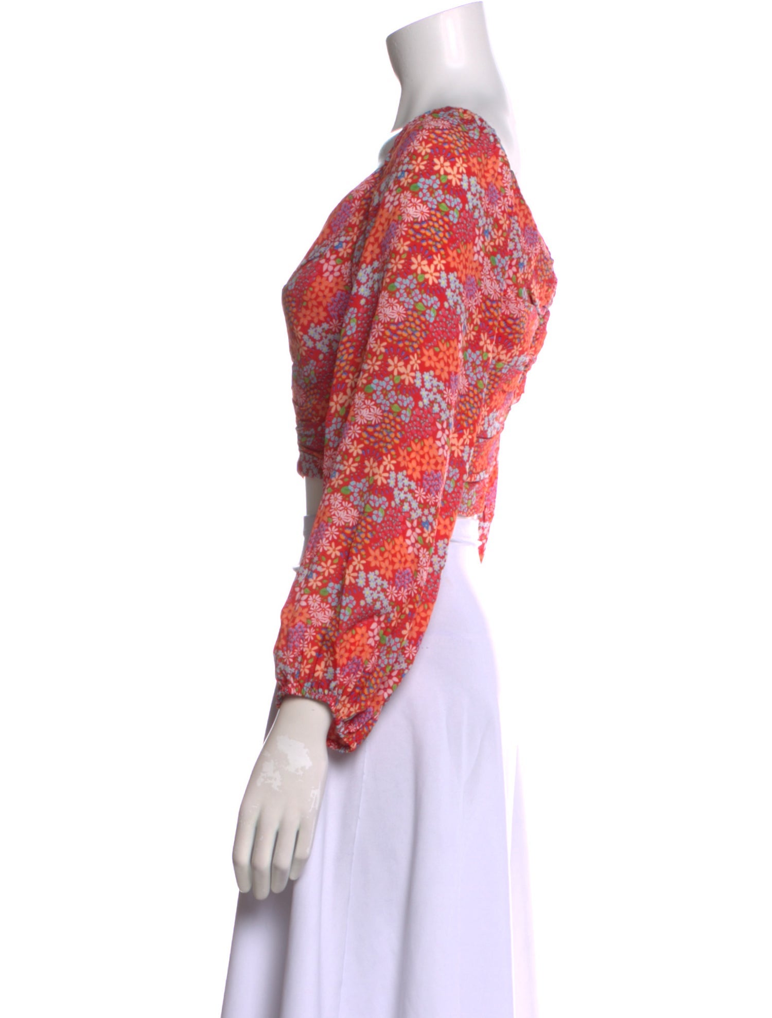 Paloma Blue Floral Print V-Neck Crop Top