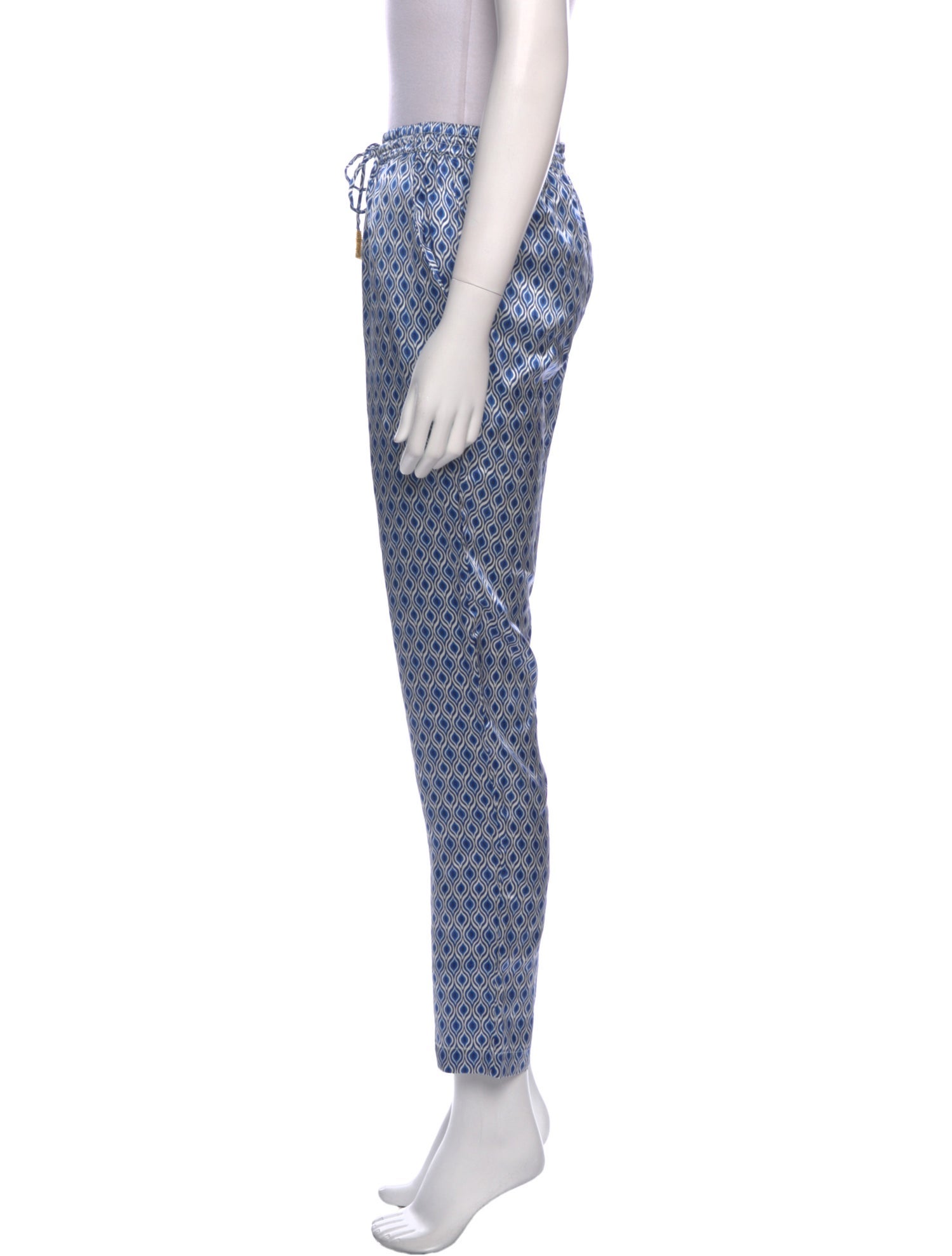 Paloma Blue Silk Straight Leg Pants