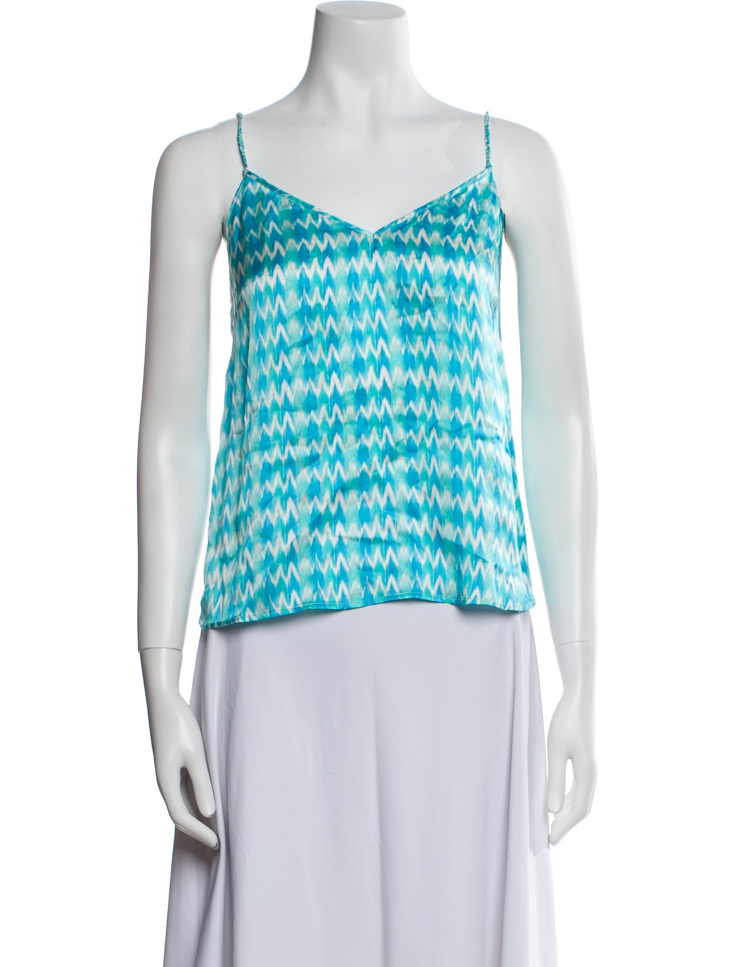 Paloma Blue Silk Printed Top