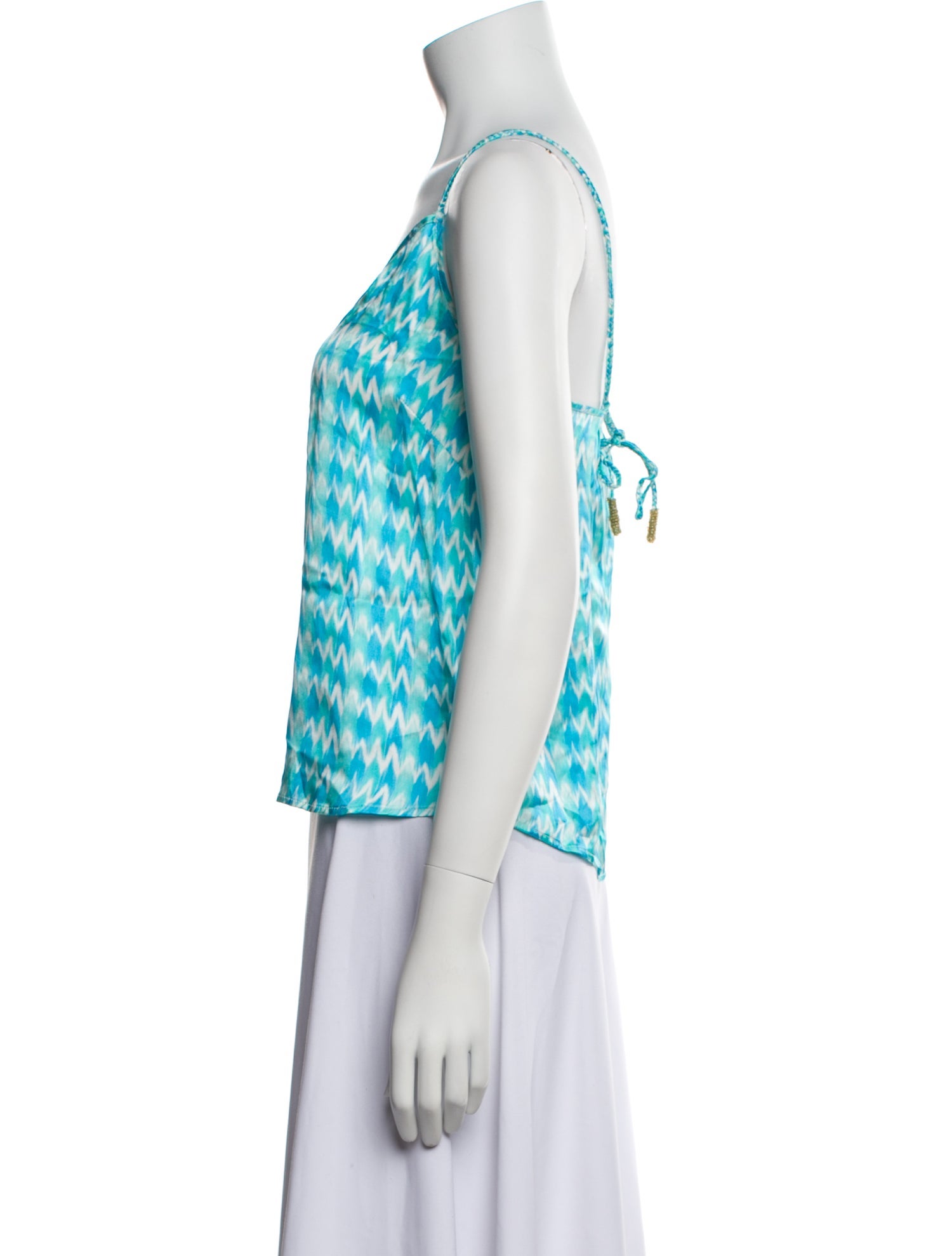 Paloma Blue Silk Printed Top