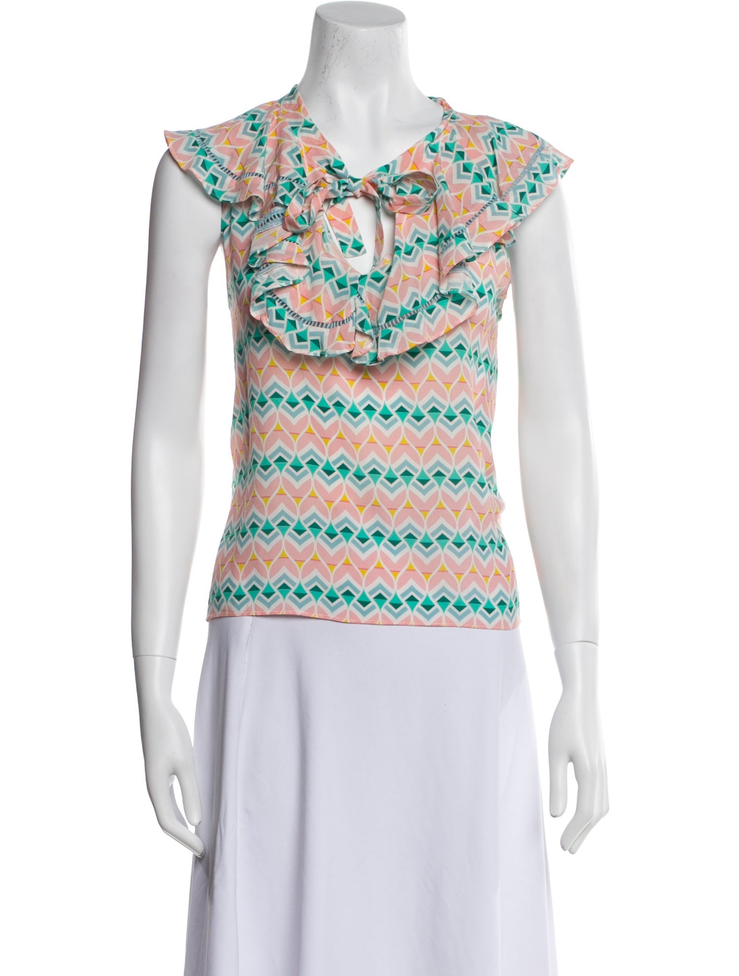 Paloma Blue Silk Printed Top