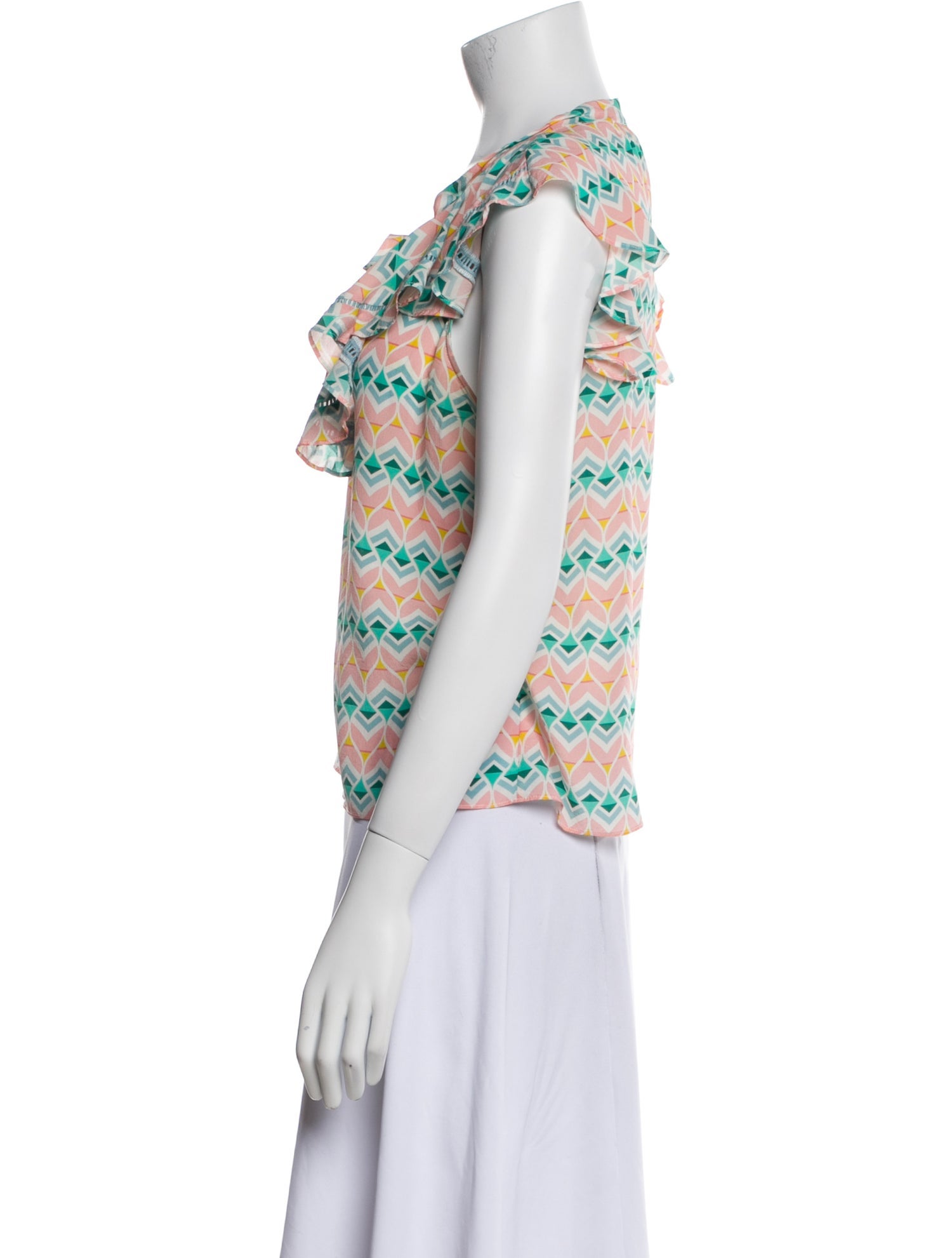 Paloma Blue Silk Printed Top