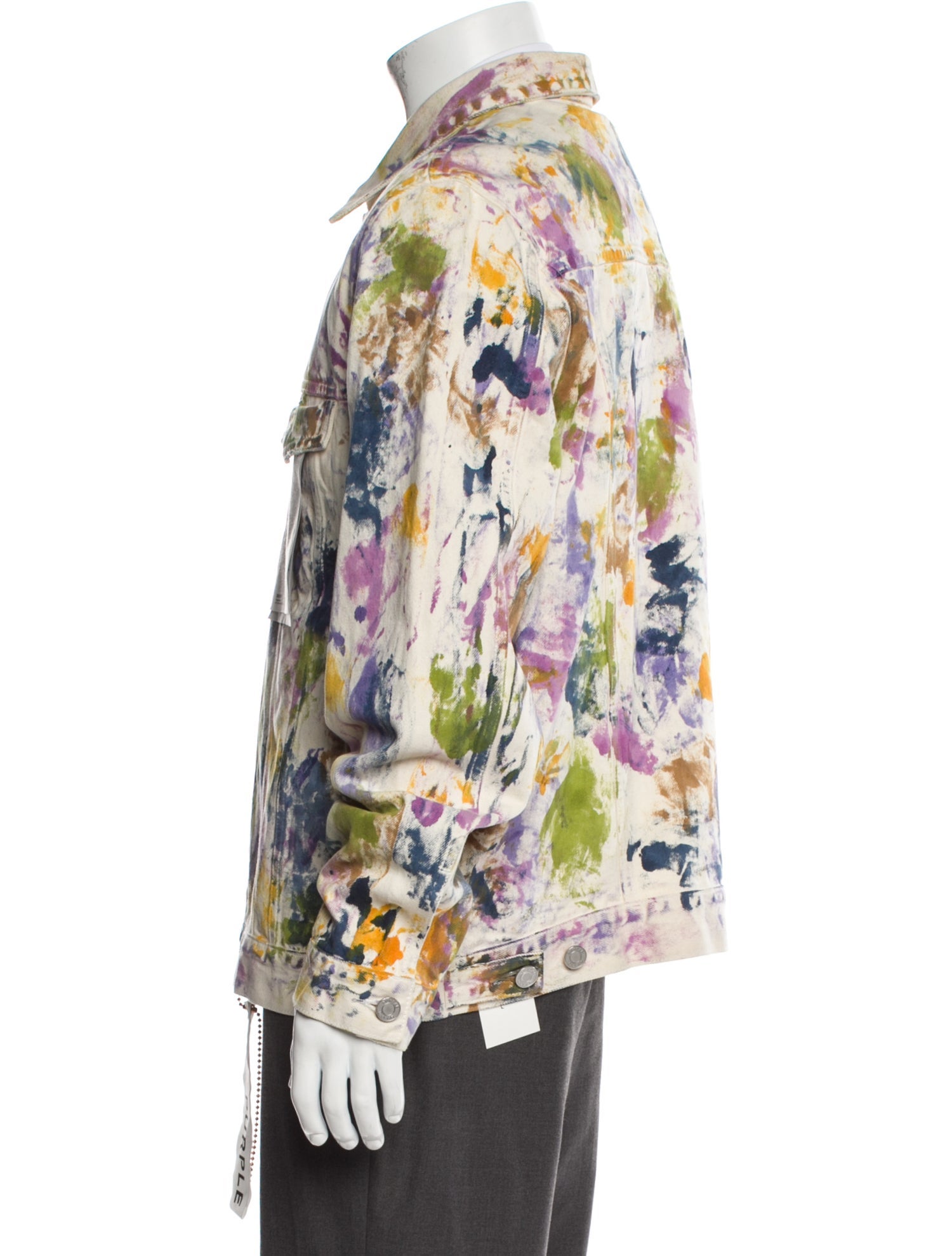 Purple Brand Tie-Dye Print Denim Jacket