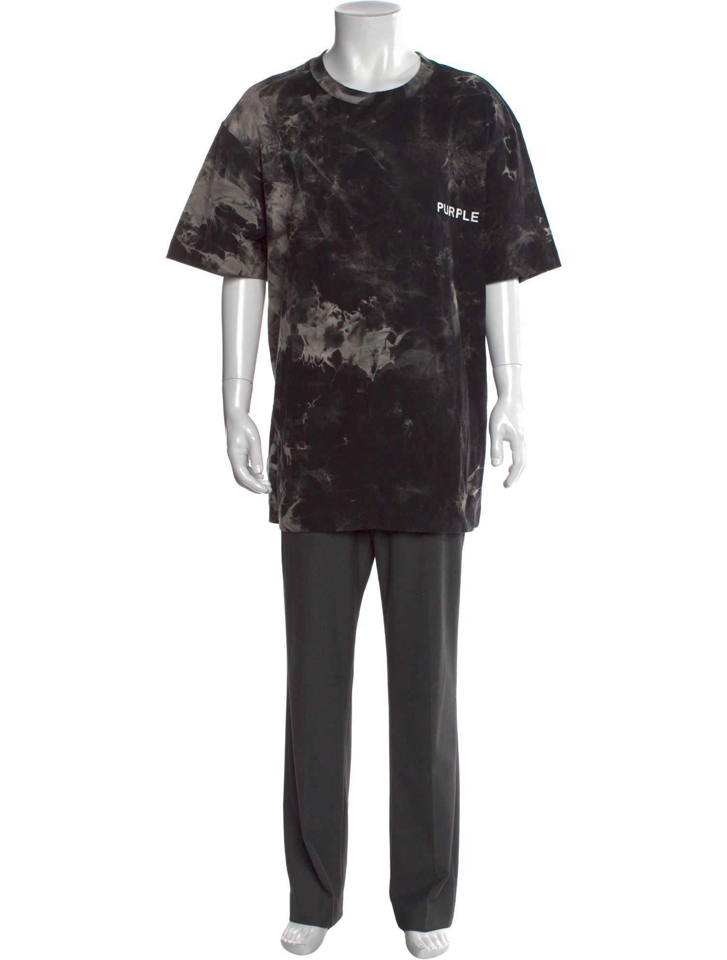 Purple Brand Tie-Dye Print Crew Neck T-Shirt