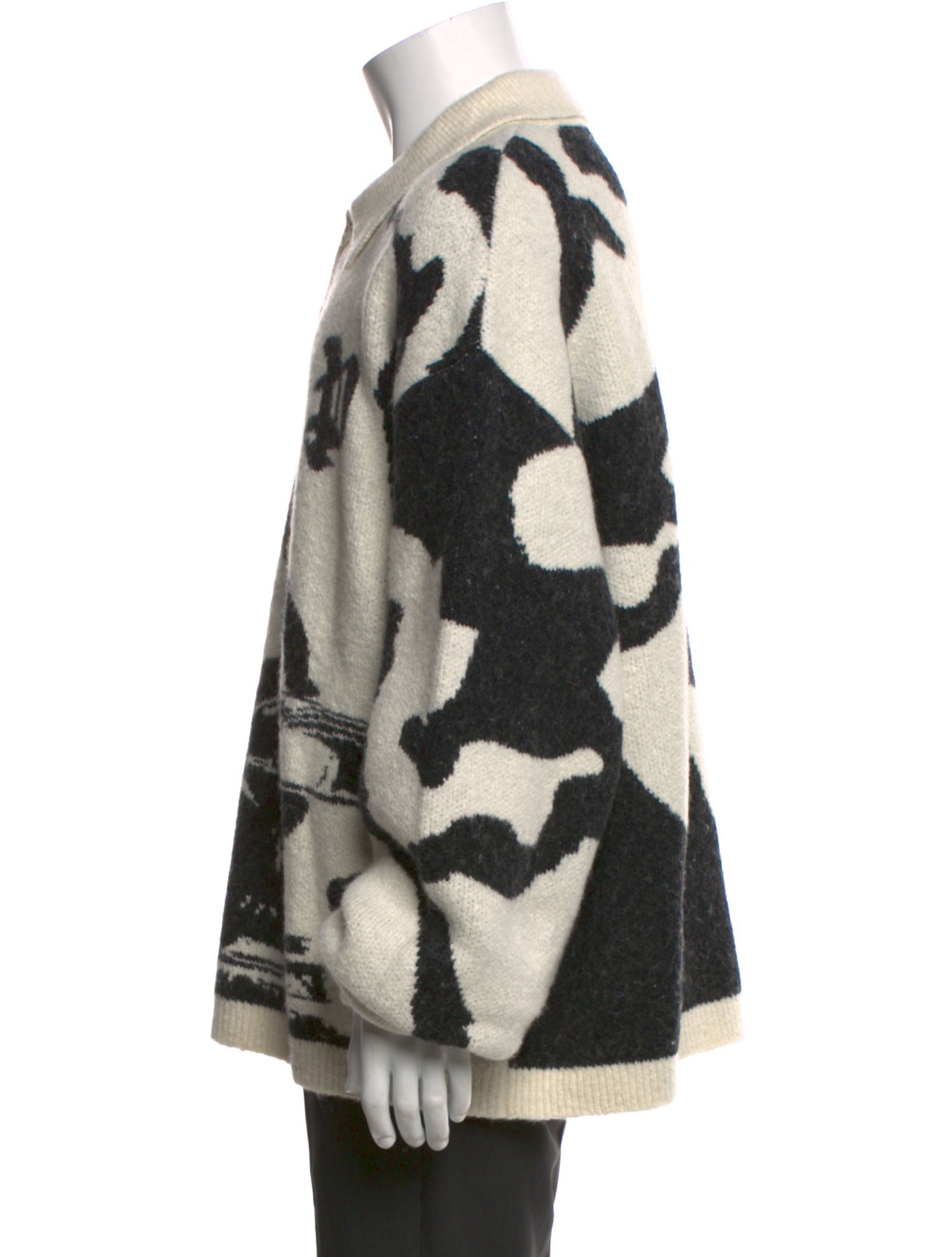 Purple Brand Printed Collar Polo Sweater