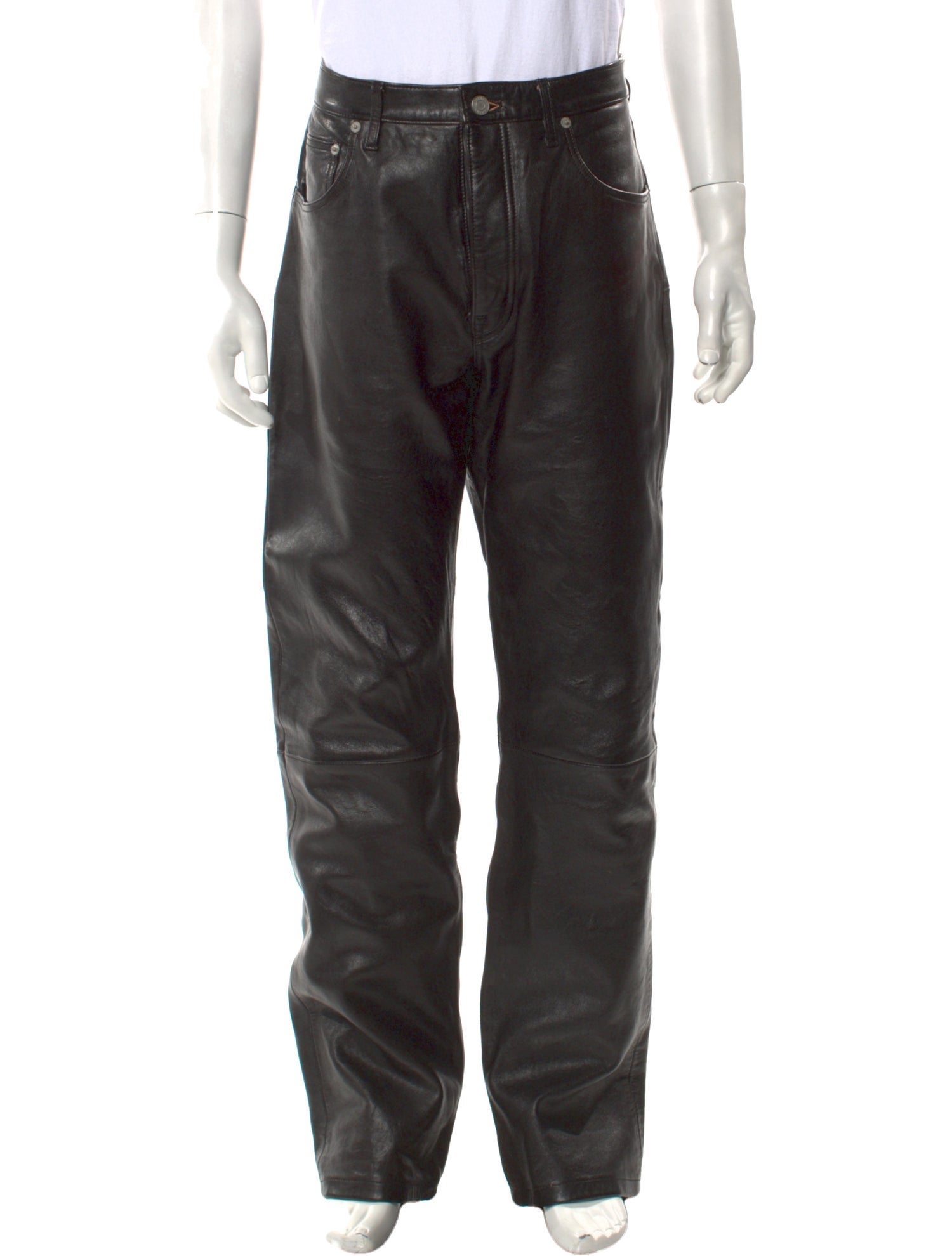 Purple Brand Lamb Leather Moto Pants