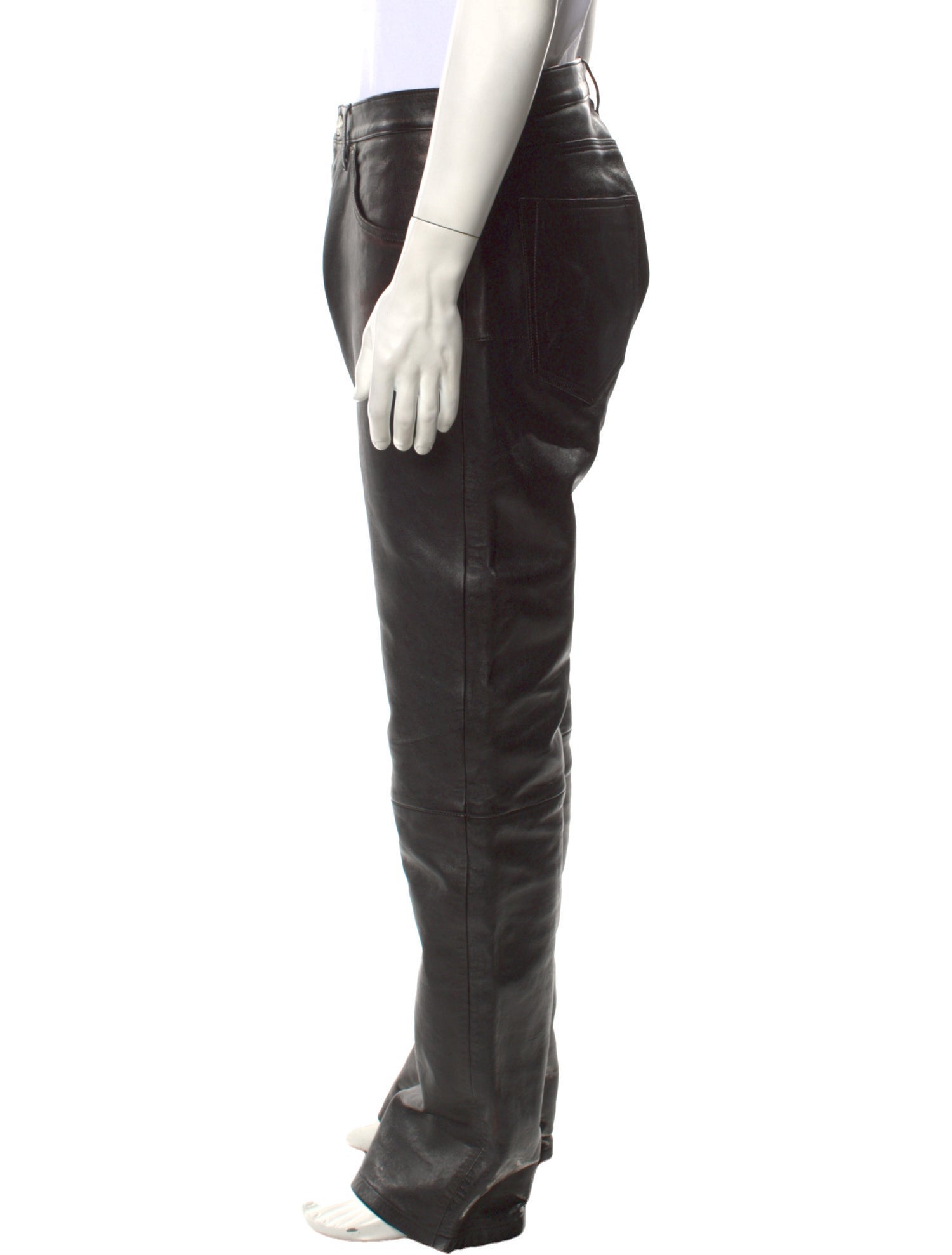 Purple Brand Lamb Leather Moto Pants